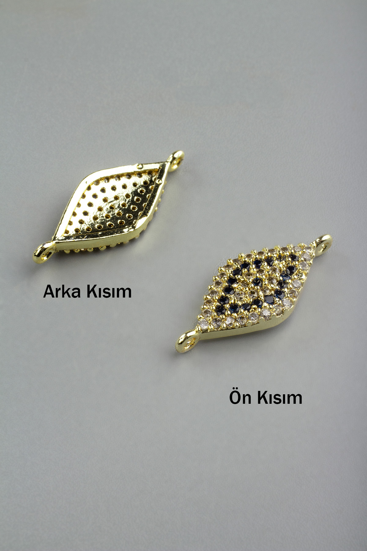 Gold Baklava Kesim Göz Laci Zirkon Bileklik Aparatı 16x9mm