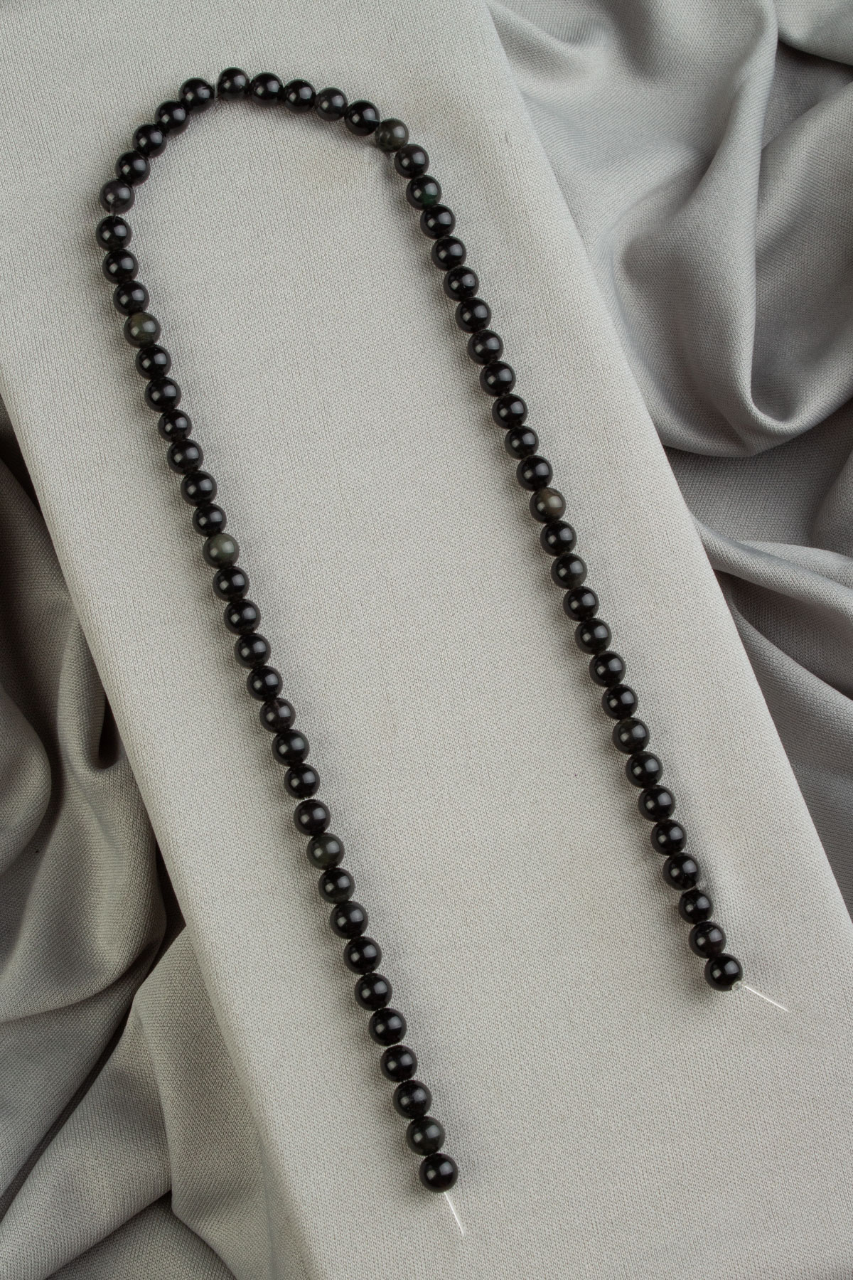 Gold Obsidian Natural Stone Shiny Globe Cut 6mm String Of Beads