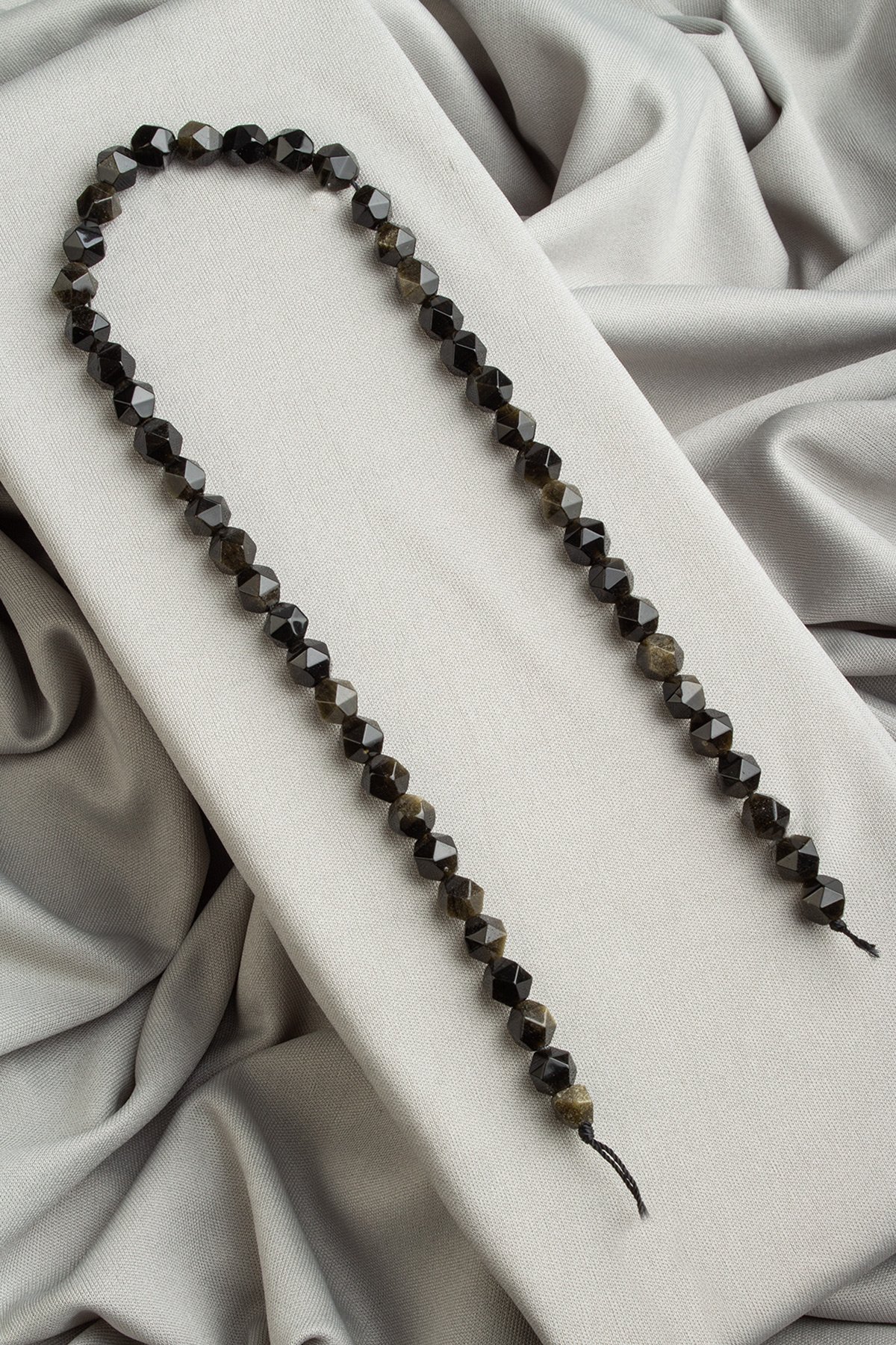 Gold Obsidyen Doğal Taş Parlak Gold Küre Kesim 8mm Dizi [AA]