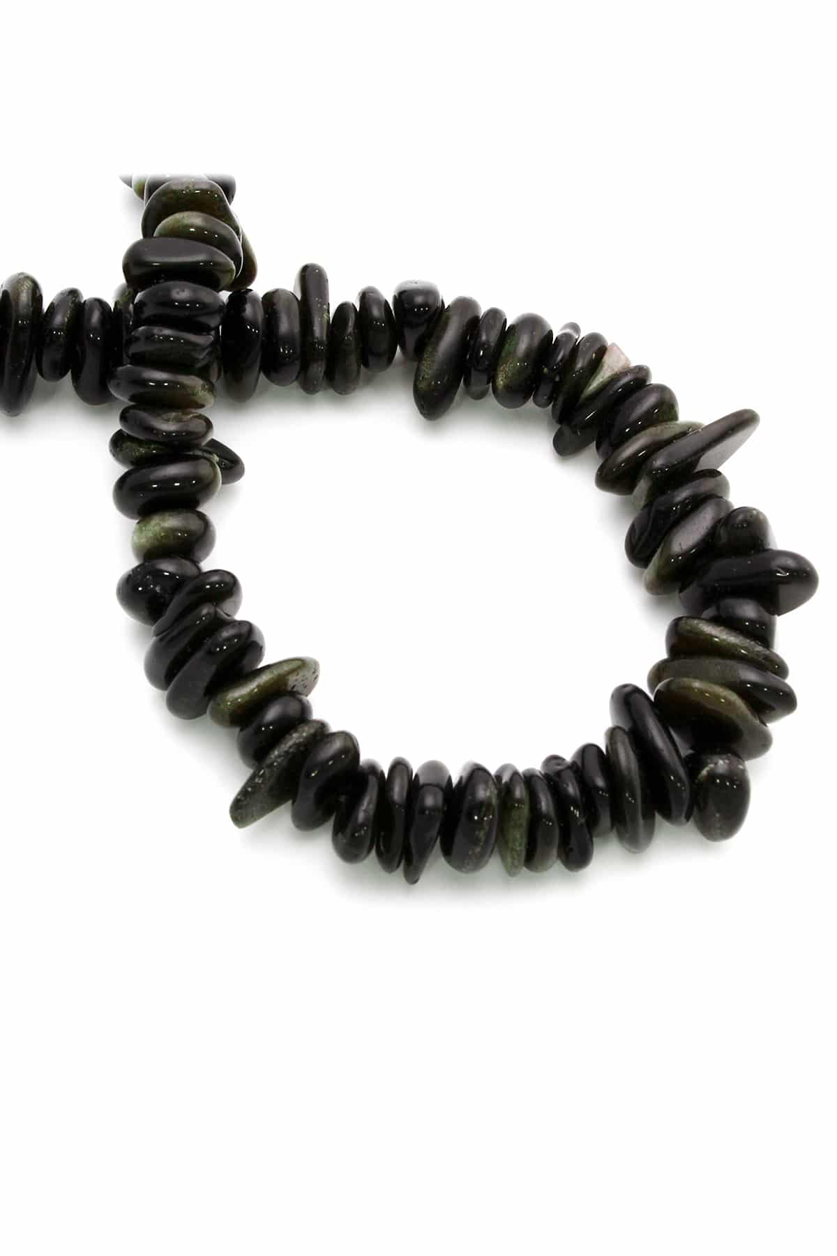 Gold Obsidian Natural Stone Washer Cut 10x4mm String Of Beads