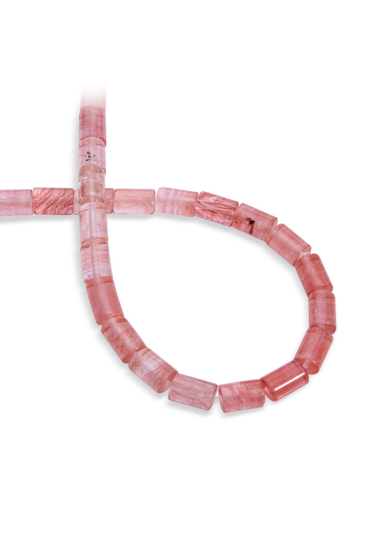 Gül Kuvars Doğal Taş Silindir Kesim 8x12mm Dizi