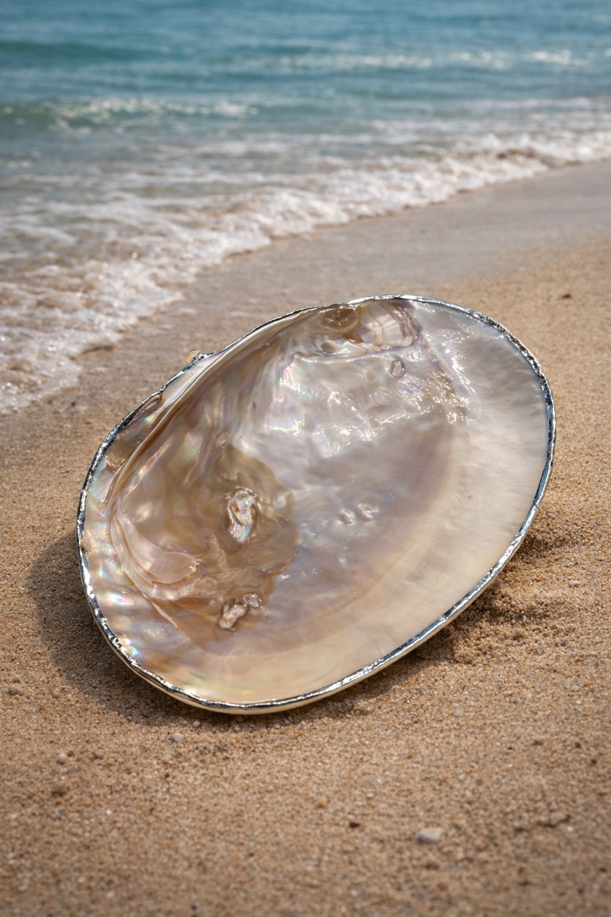 Gümüş Kaplama İstiridye Kabuğu