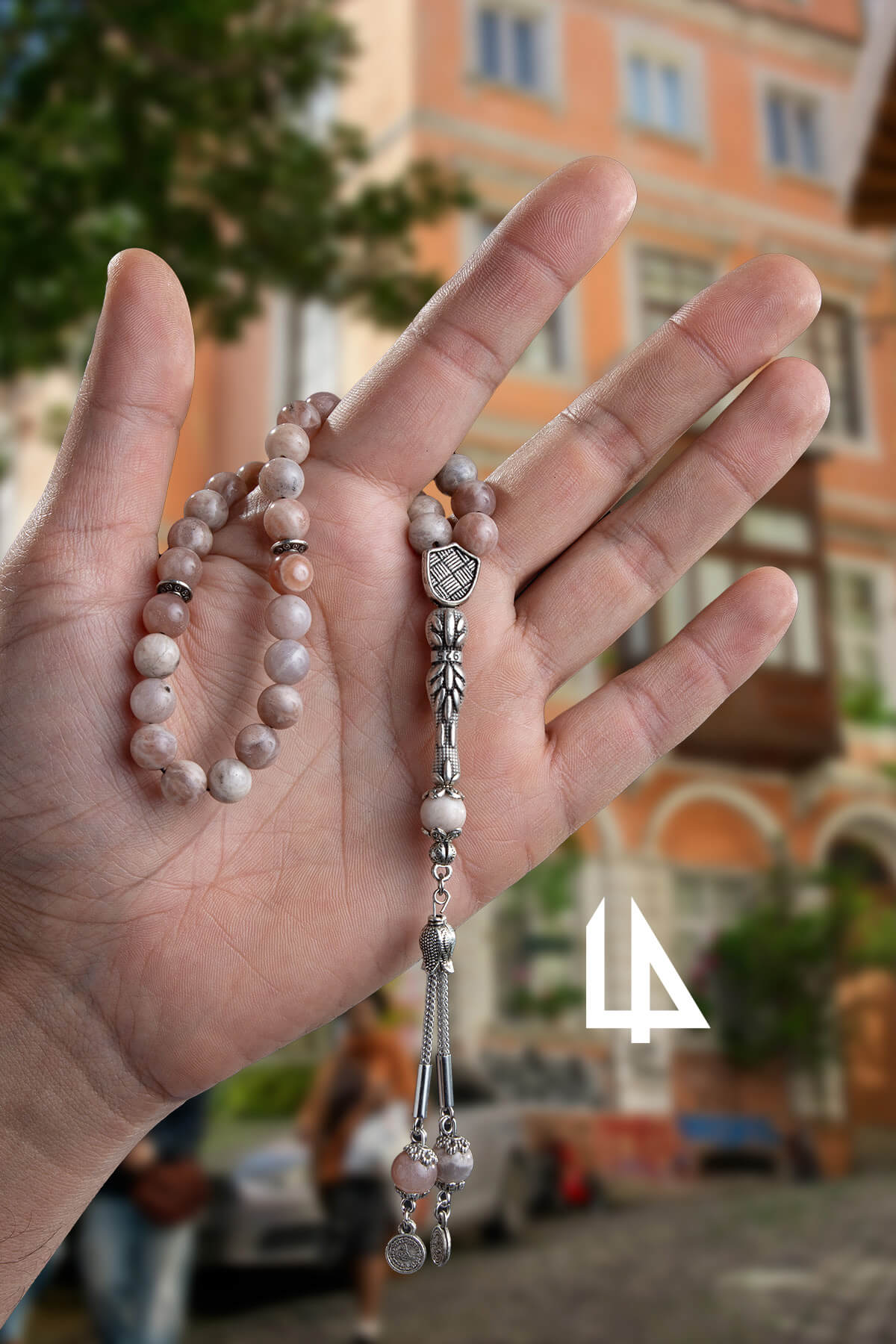 Güneş Taşı Doğal Taş Küre Kesim 33 lü 8mm Tesbih