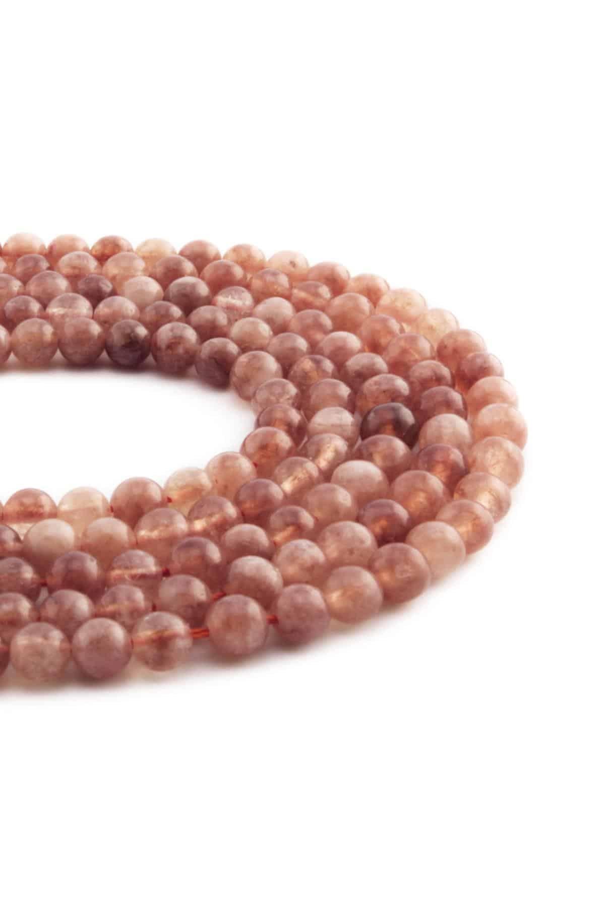 Güneş Taşı Doğal Taş Parlak Küre Kesim 6mm Dizi