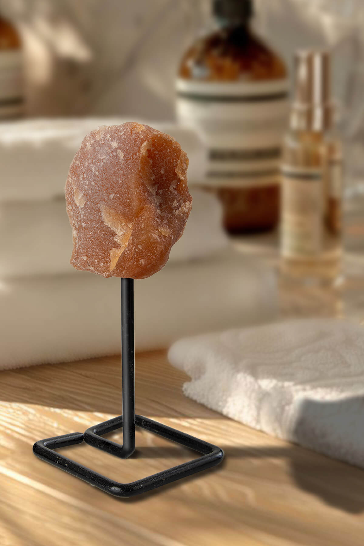 Güneş Taşı Ham Kütle Standlı Dekoratif Doğal Taş