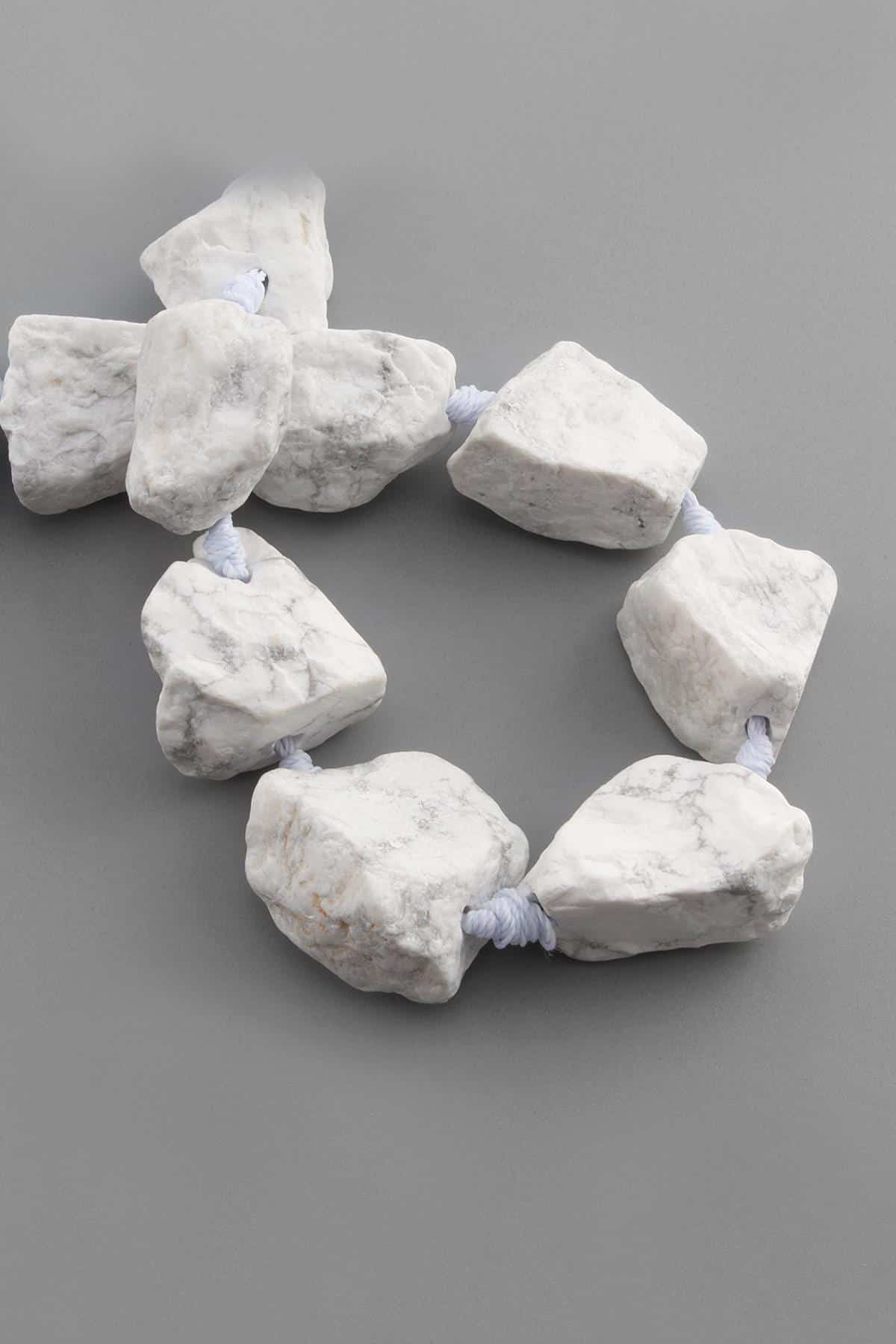 Havlit Doğal Taş Mat Beyaz Ham Kütle Kesim 15x25mm Dizi [AA]