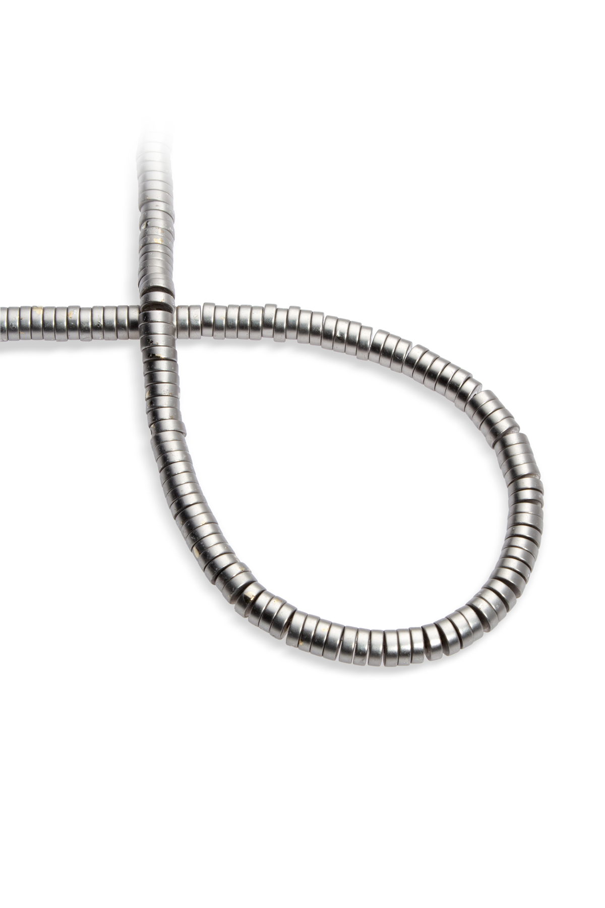 Hematit Doğal Taş Titanyum Yassı Daire Kesim 6x2mm Dizi