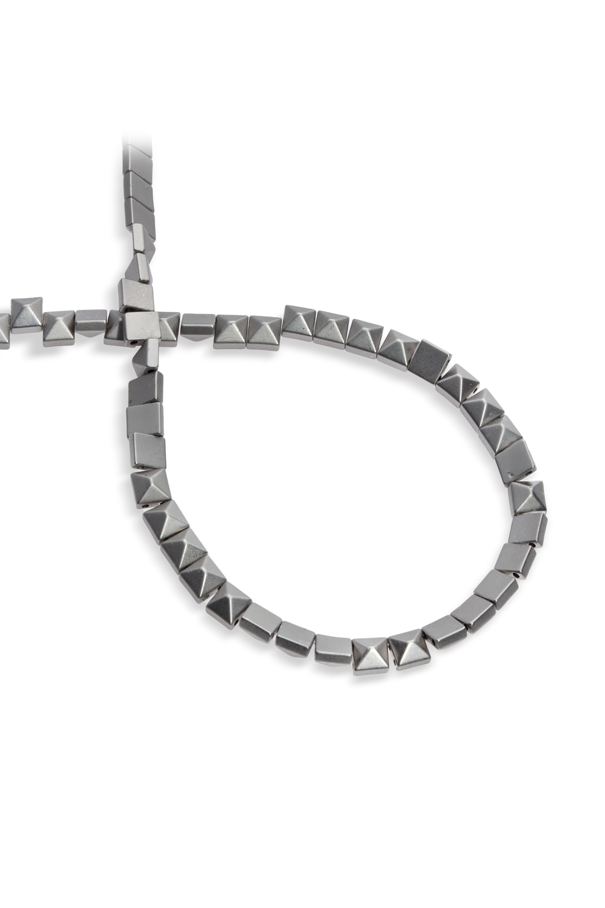 Hematit Doğal Taş Titanyum Kare Kesim 6x6mm Dizi