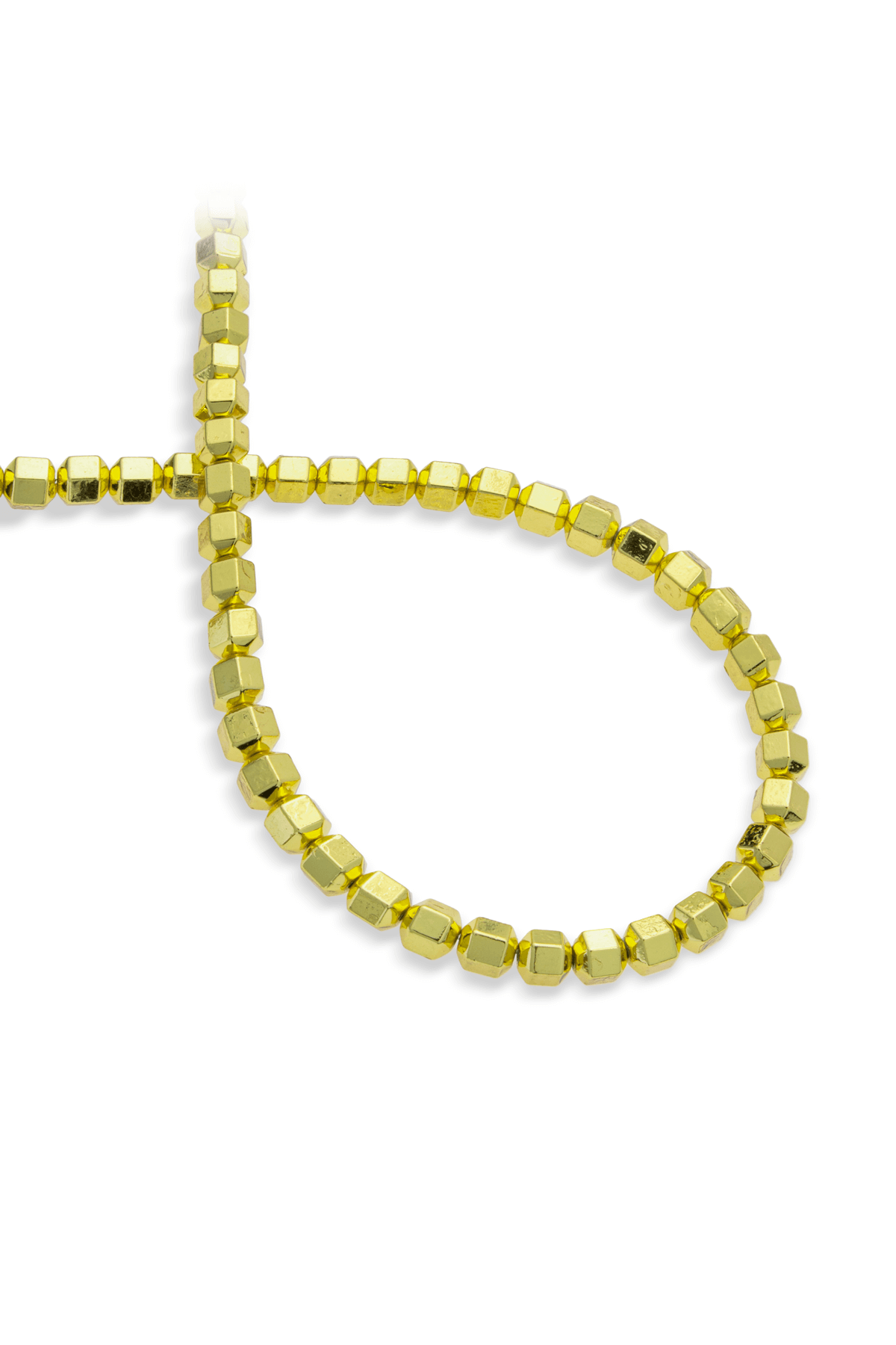 Hematit Doğal Taş Altın Sarı Özel Kesim 6mm Dizi