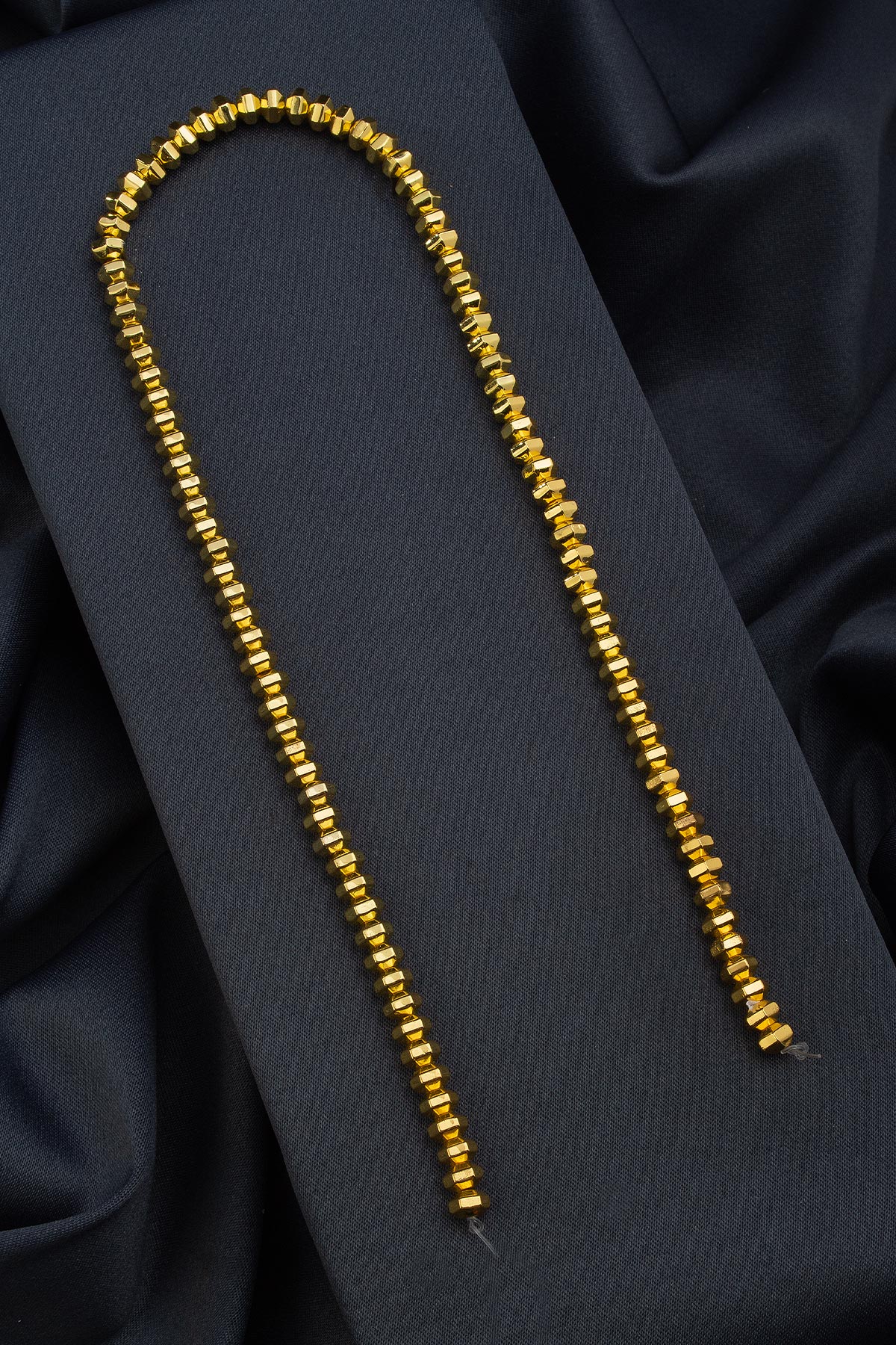 Hematit Doğal Taş Altın Sarı Rondela Kesim5x4mm Dizi