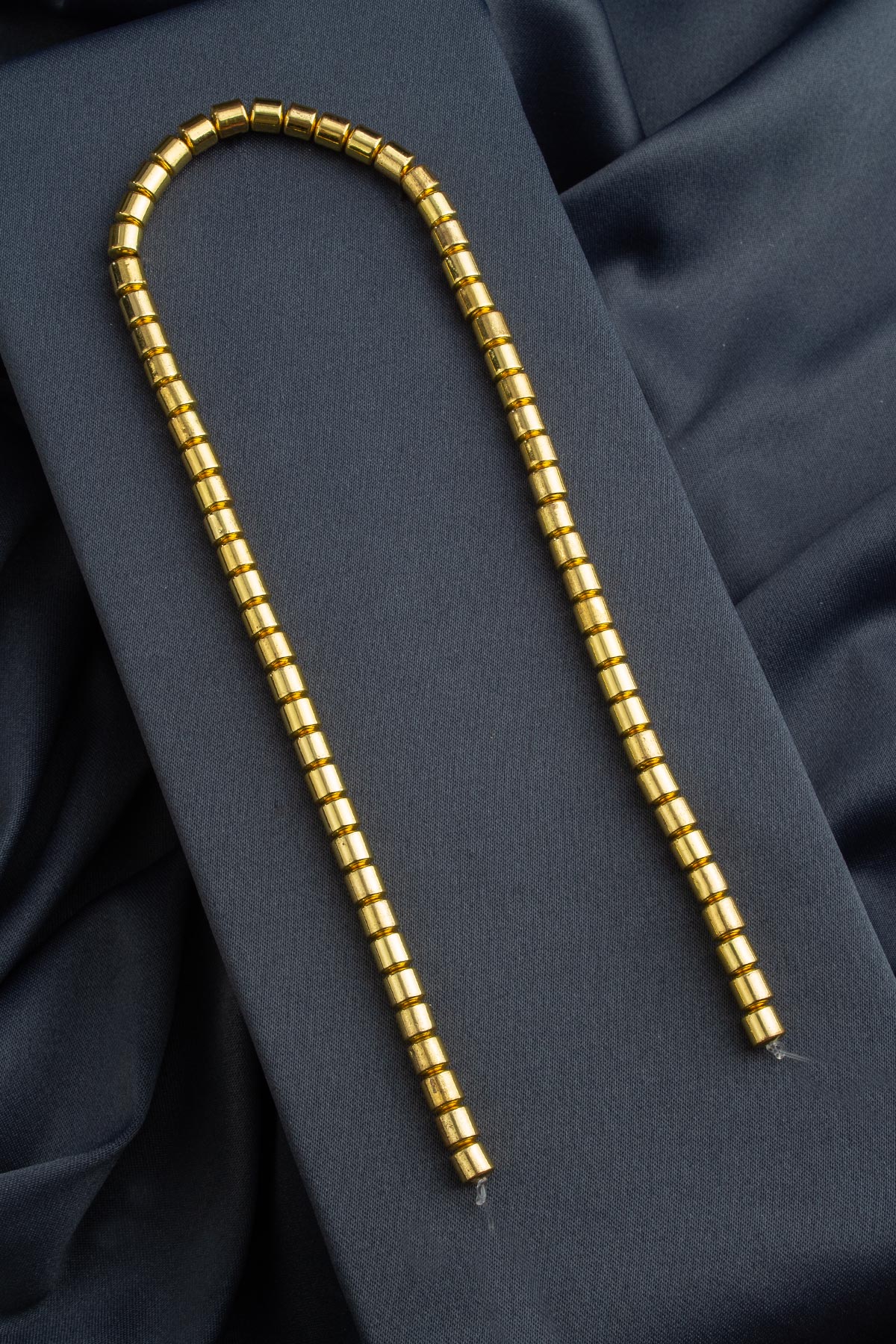 Hematit Doğal Taş Altın Sarı Silindir Kesim 6x6mm Dizi