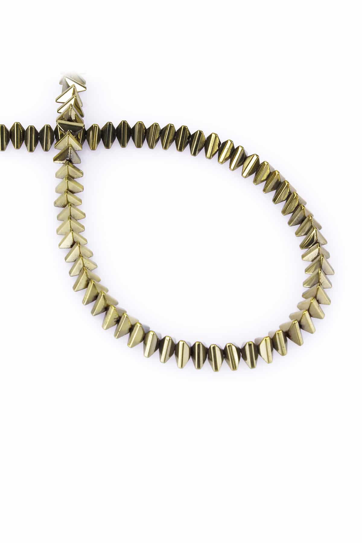 Hematit Doğal Taş Antik Sarı Üçgen Kesim 6x3mm Dizi
