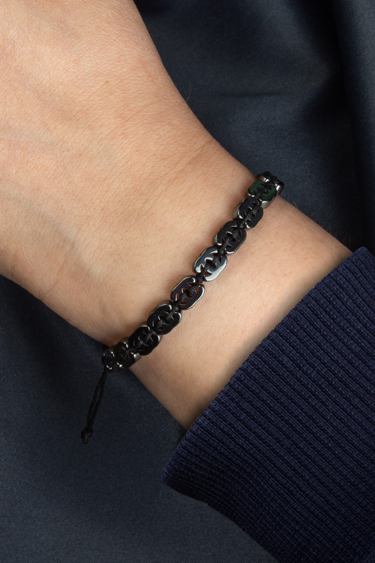 Hematit Doğal Taş Füme CC Kesim Bileklik