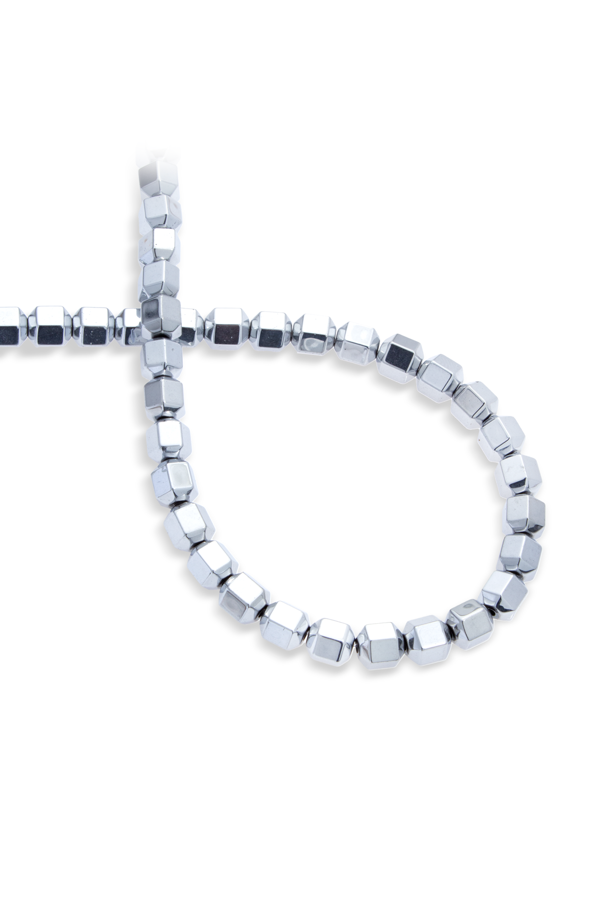 Hematit Doğal Taş Gümüş Özel Kesim 8x8mm Dizi
