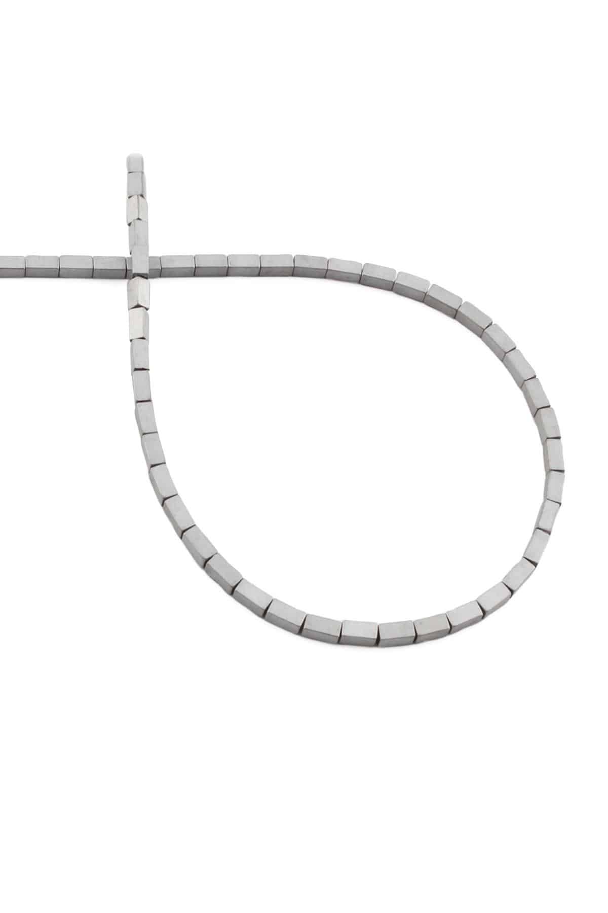 Hematite Natural Stone Matte Light Grey 2x4mm String Of Beads