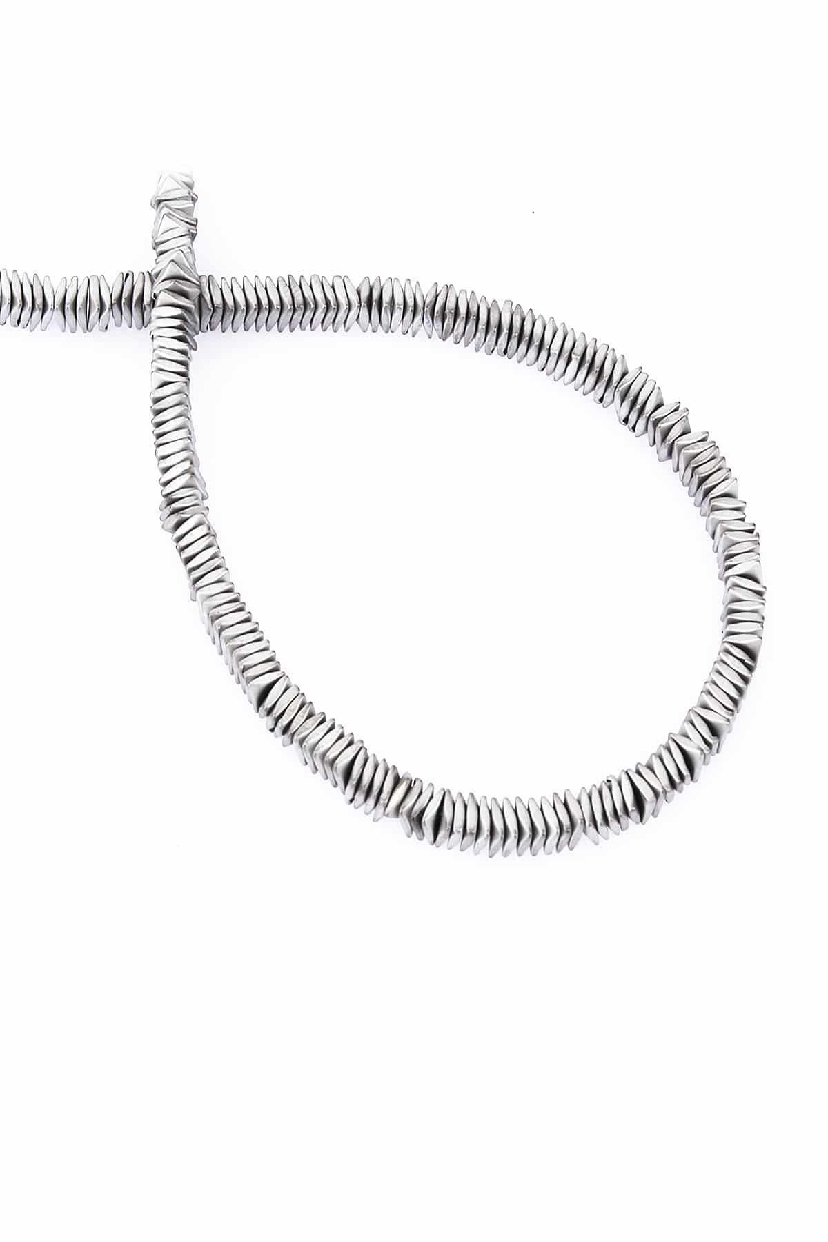 Hematite Natural Stone Matte Light Grey Washer Cut 4x1mm String Of Beads