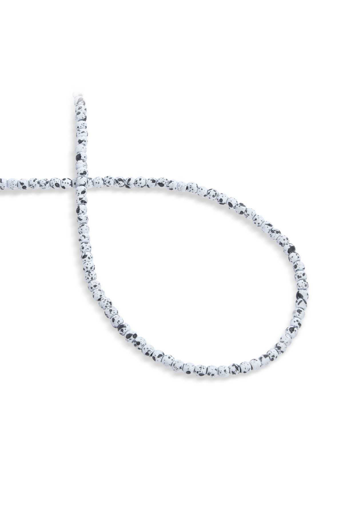 Hematit Doğal Taş Mat Benekli Beyaz Küre Kesim 3mm Dizi