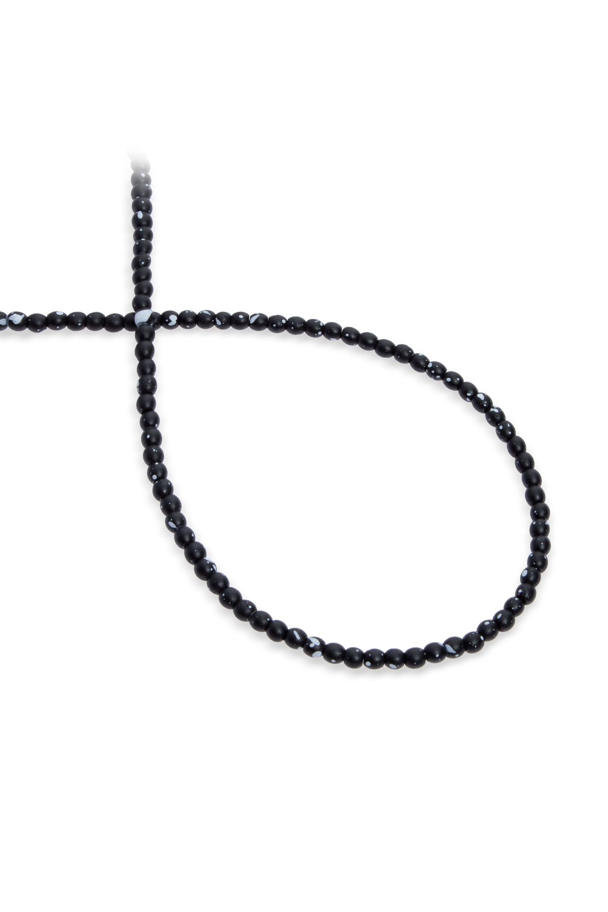 Hematit Doğal Taş Mat Benekli Siyah Küre Kesim 3mm Dizi