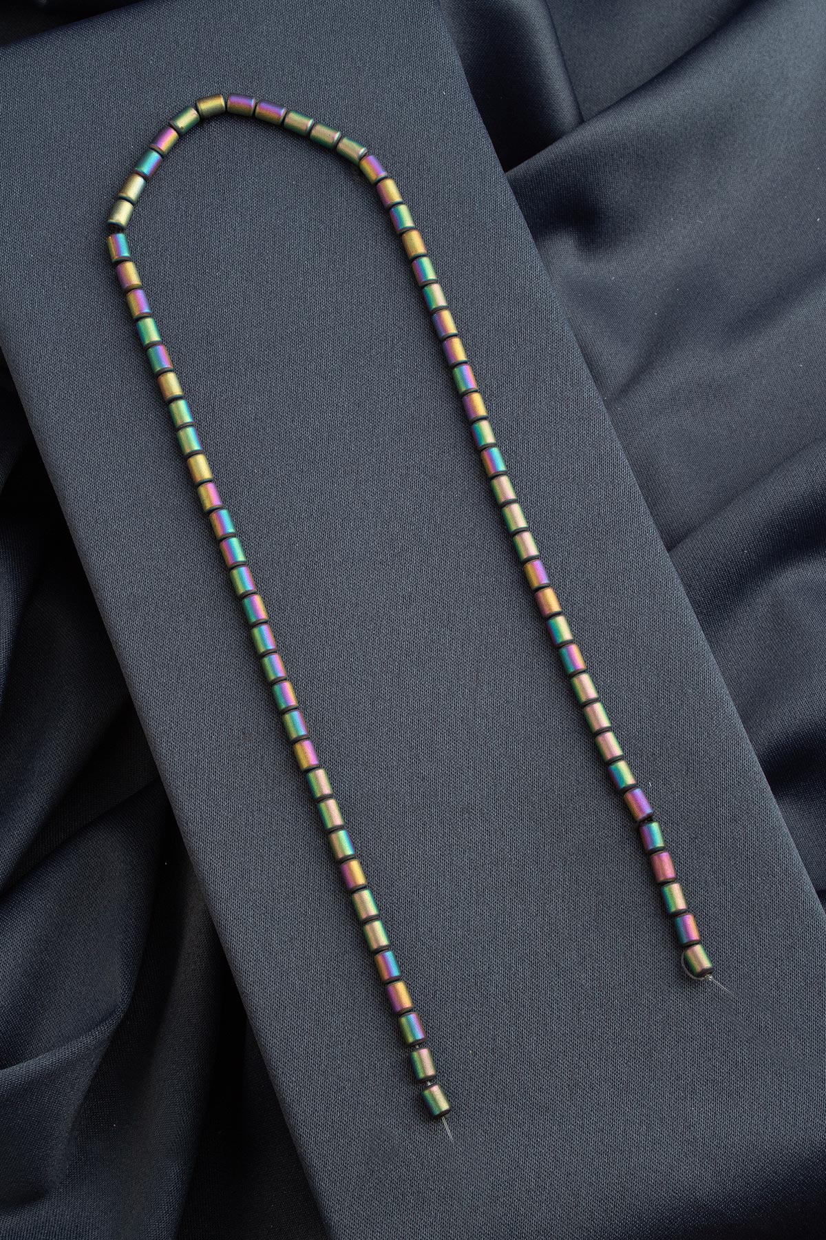 Hematite Natural Stone Matte Rainbow 4x5mm String Of Beads