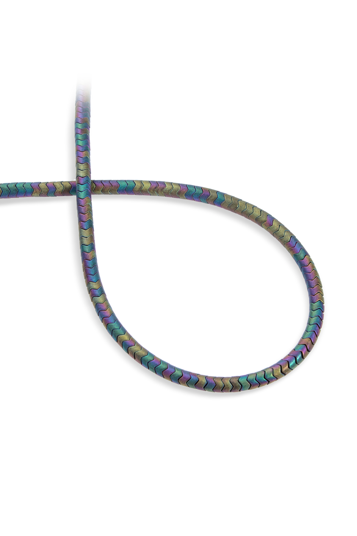 Hematit Doğal Taş Mat Gökkuşağı Rondela Kesim 4x2mm Dizi