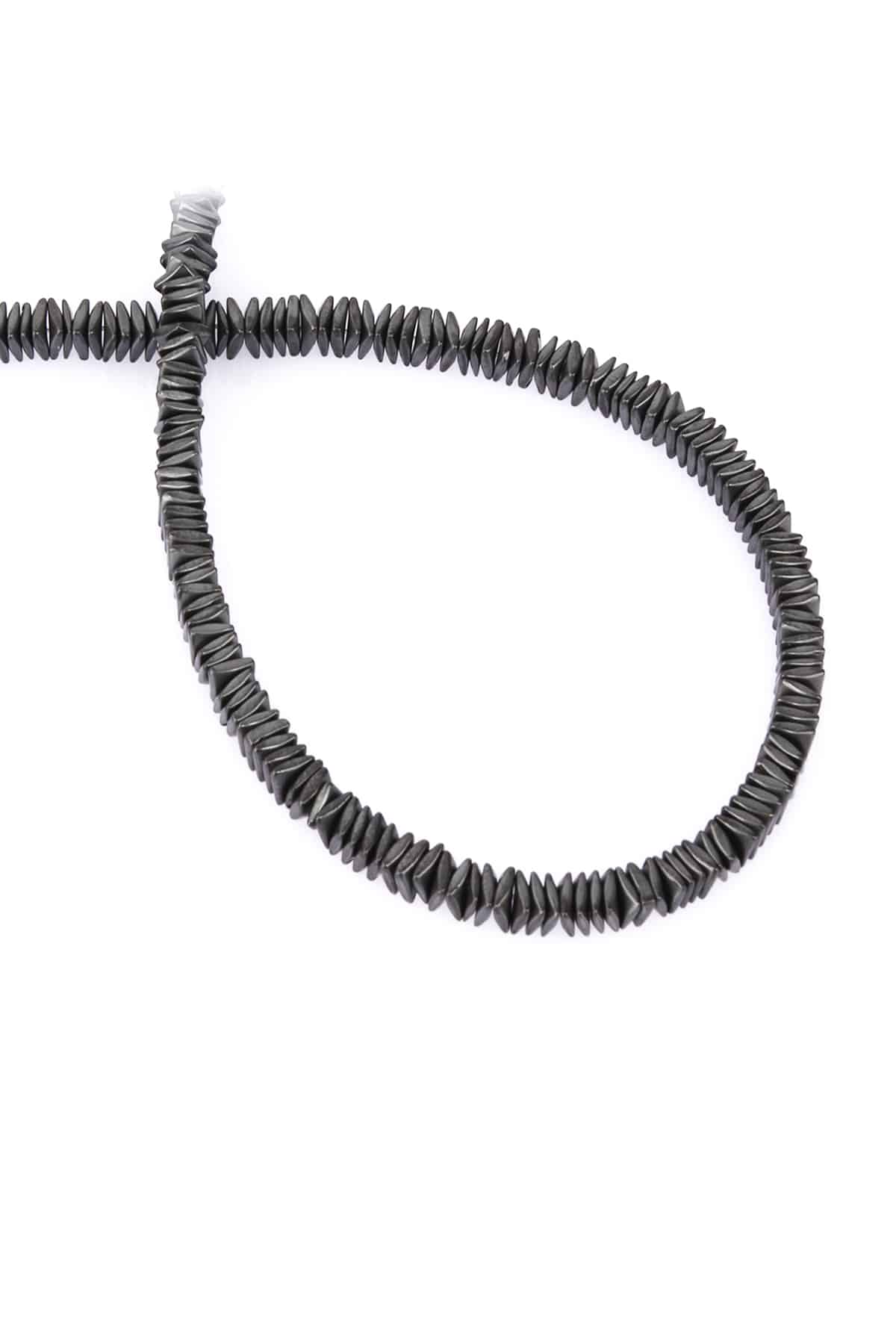 Hematite Natural Stone Matte Grey 4x1mm String Of Beads