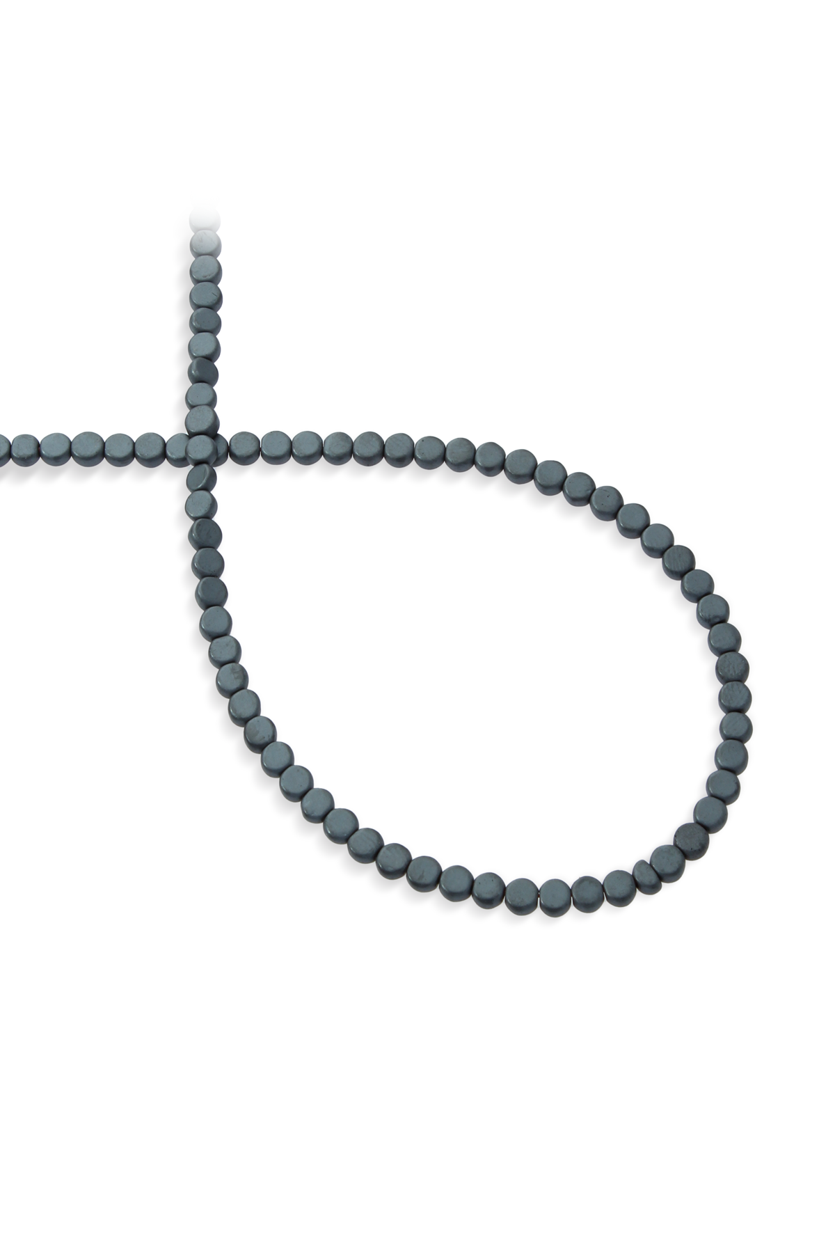 Hematit Doğal Taş Mat Gri Daire Kesim 4x4mm Dizi