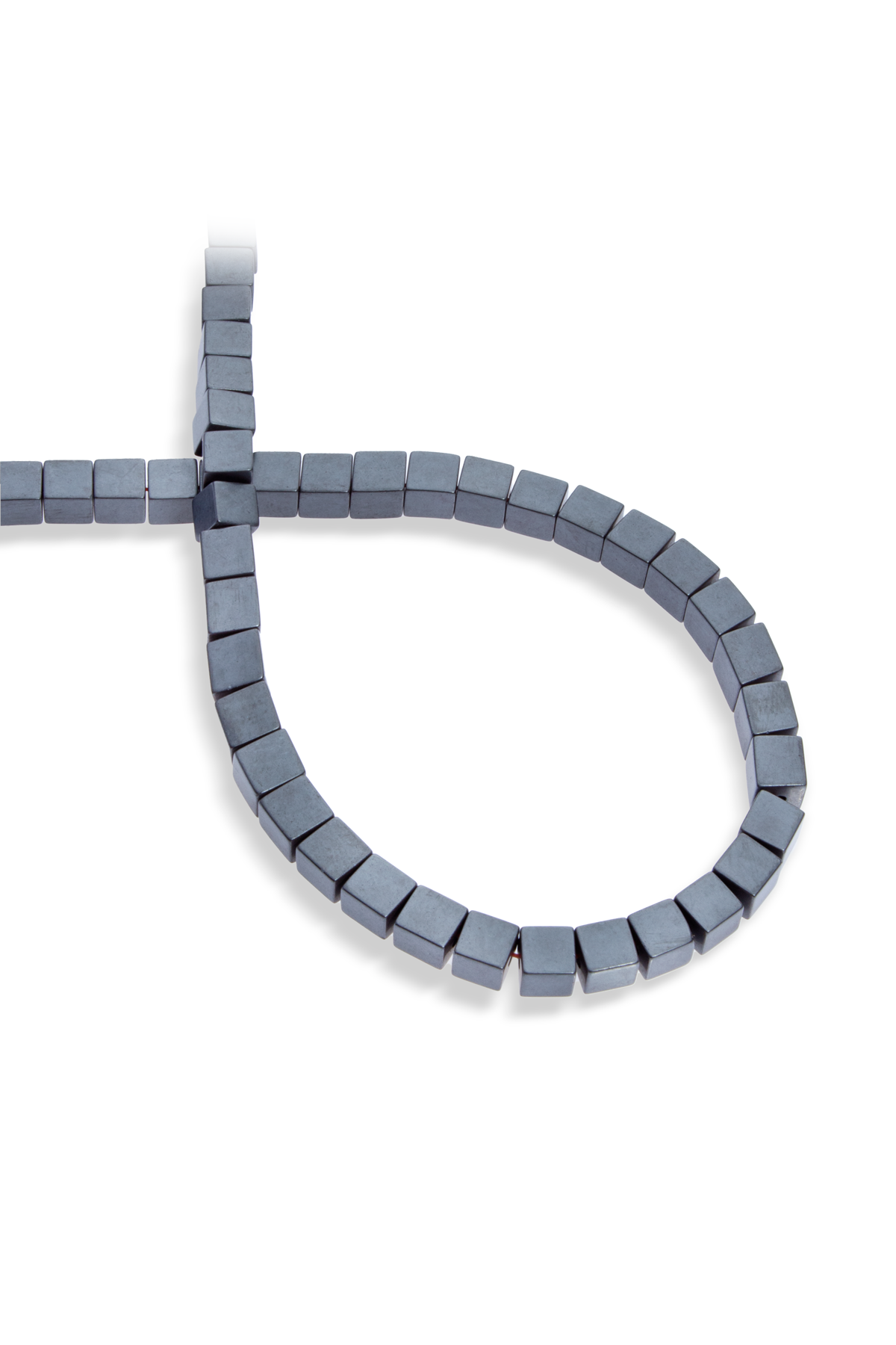 Hematit Doğal Taş Mat Gri Küp Kesim 6x6mm Dizi