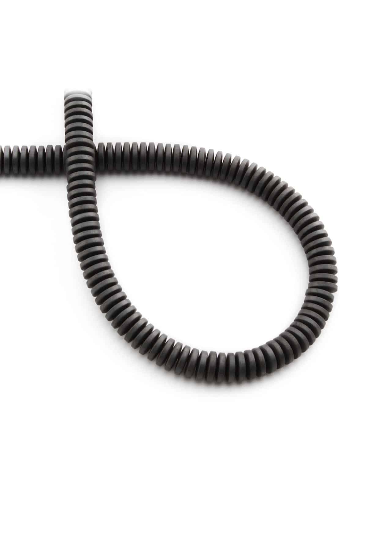 Hematit Doğal Taş Mat Gri Rondela Kesim 6x1mm Dizi