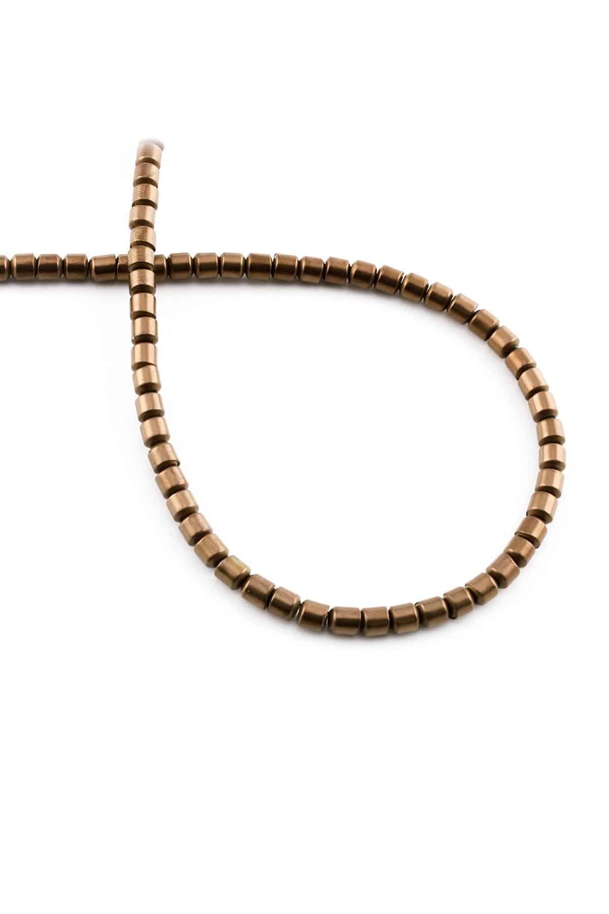 Hematite Natural Stone Matte Brown 3mm String Of Beads