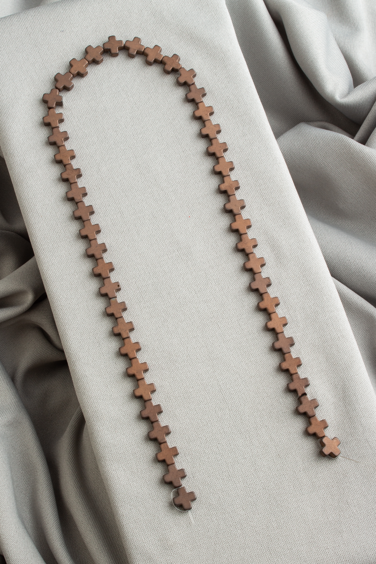 Hematit Doğal Taş Mat Kahverengi Artı Kesim 8mm Dizi [AA]