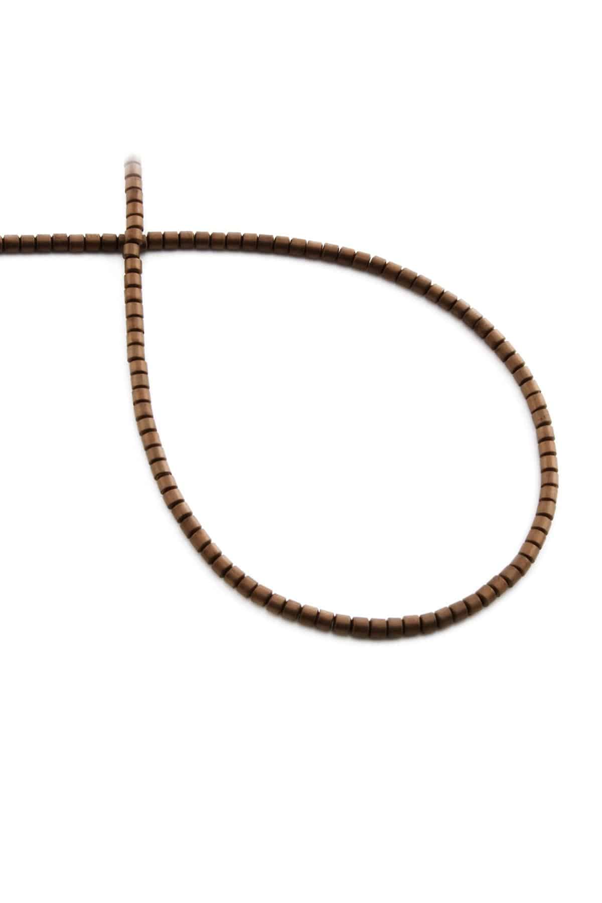 Hematite Natural Stone Matte Brown Rectangular Cut 2mm String Of Beads