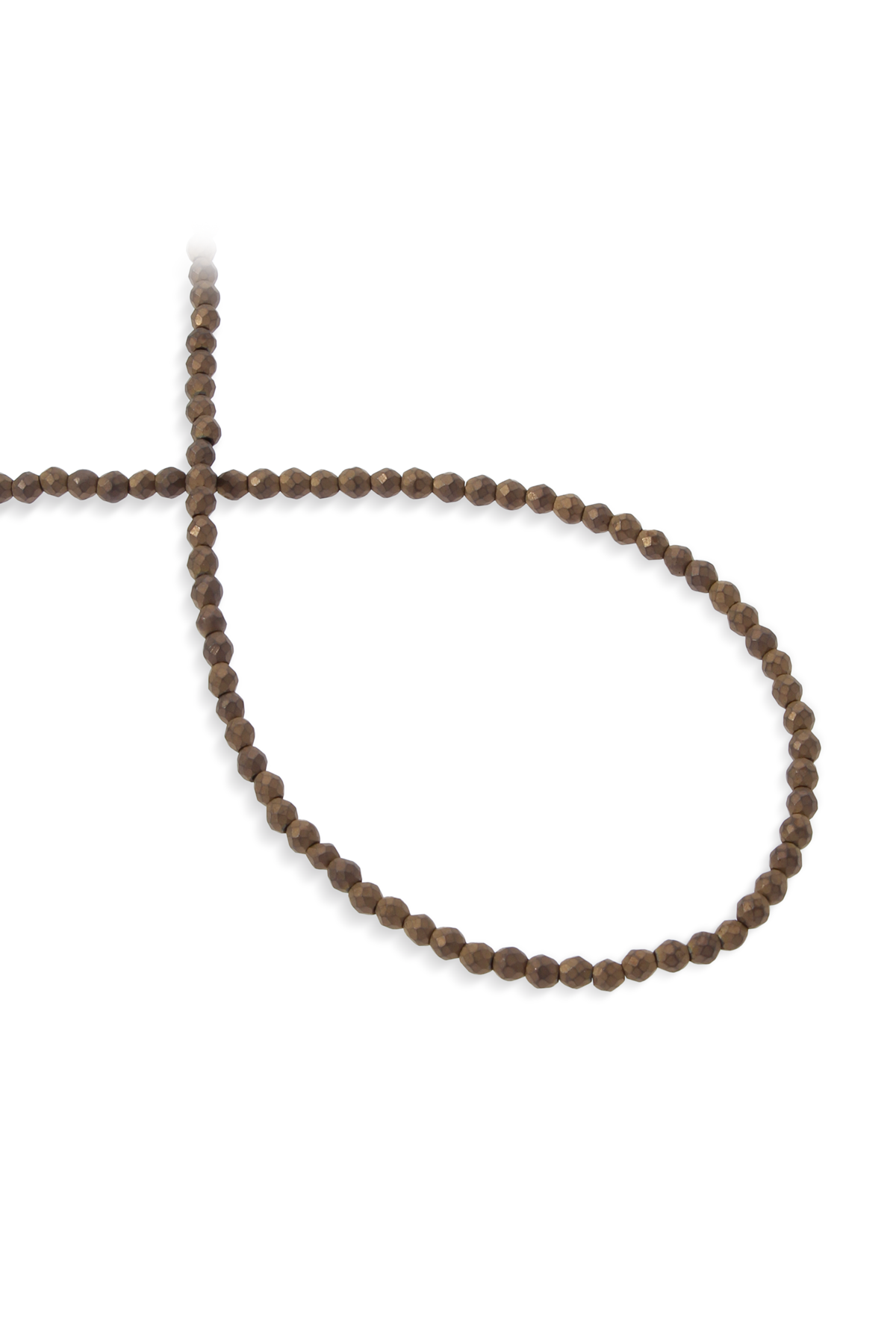 Hematit Doğal Taş Mat Kahverengi Faset Kesim 3mm Dizi