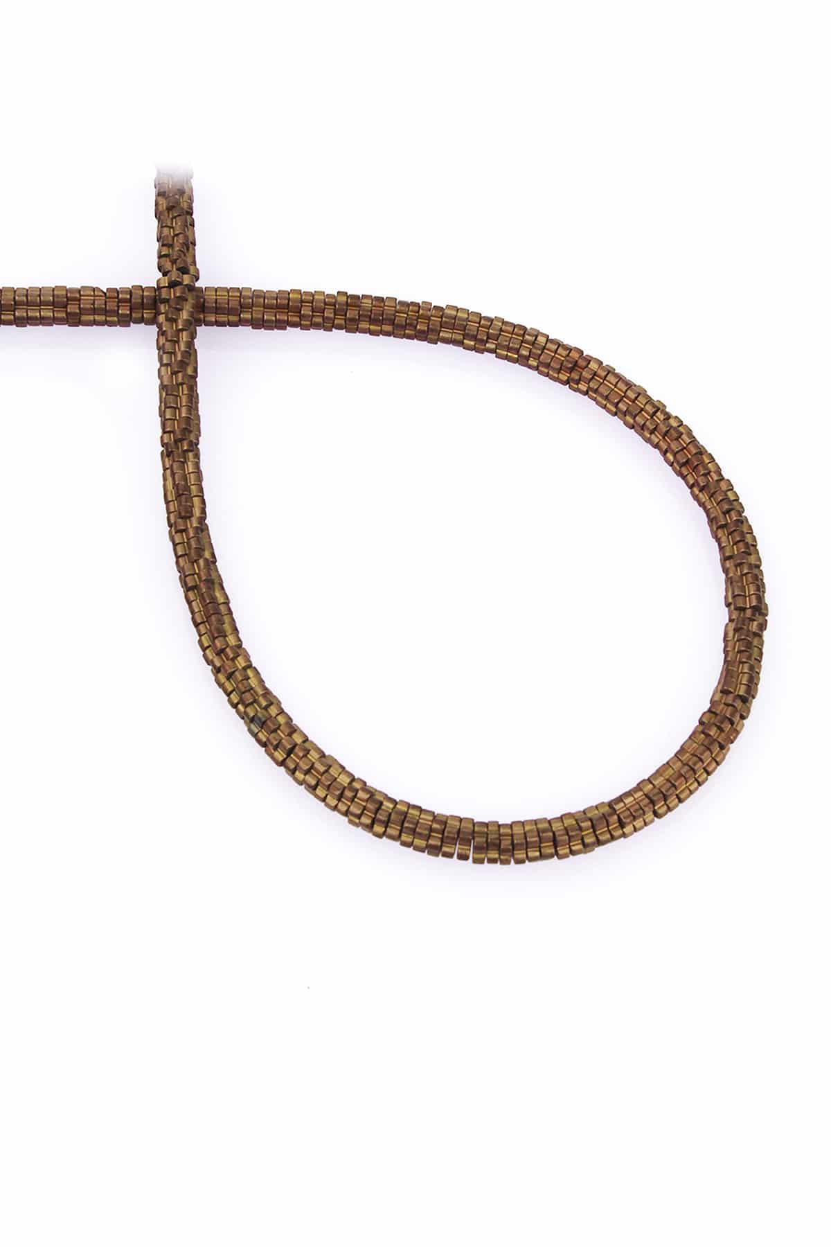 Hematite Natural Stone Matte Brown Washer Cut 4x1mm String Of Beads