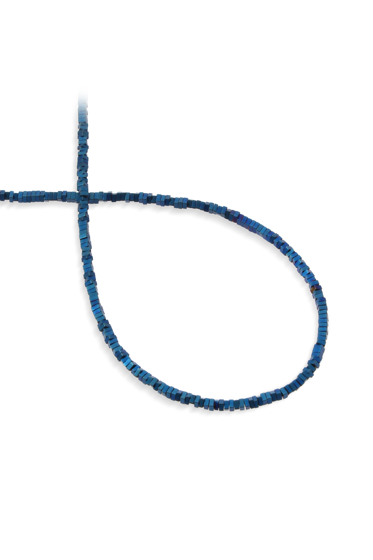 Hematit Doğal Taş Mat Mavi Dore Kesim 2x1mm Dizi