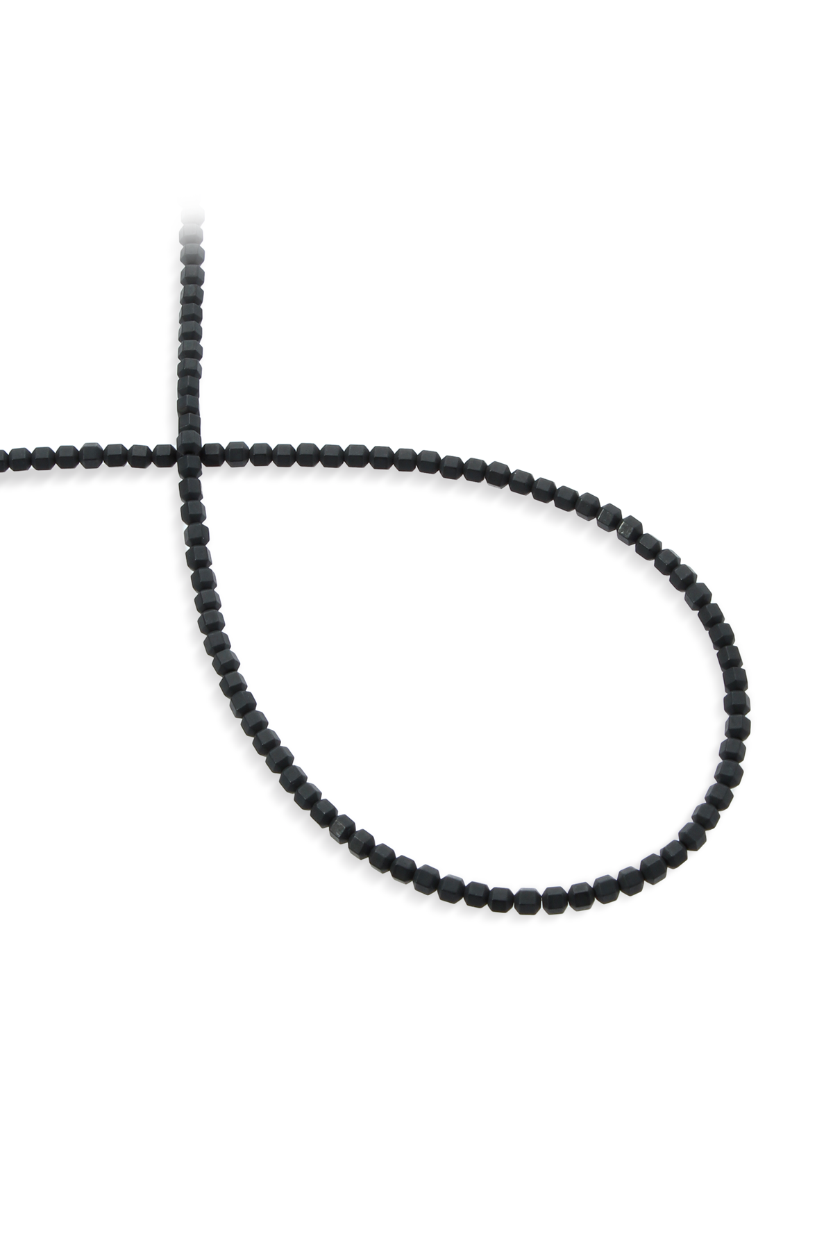 Hematit Doğal Taş Mat Siyah 3x3mm Dizi