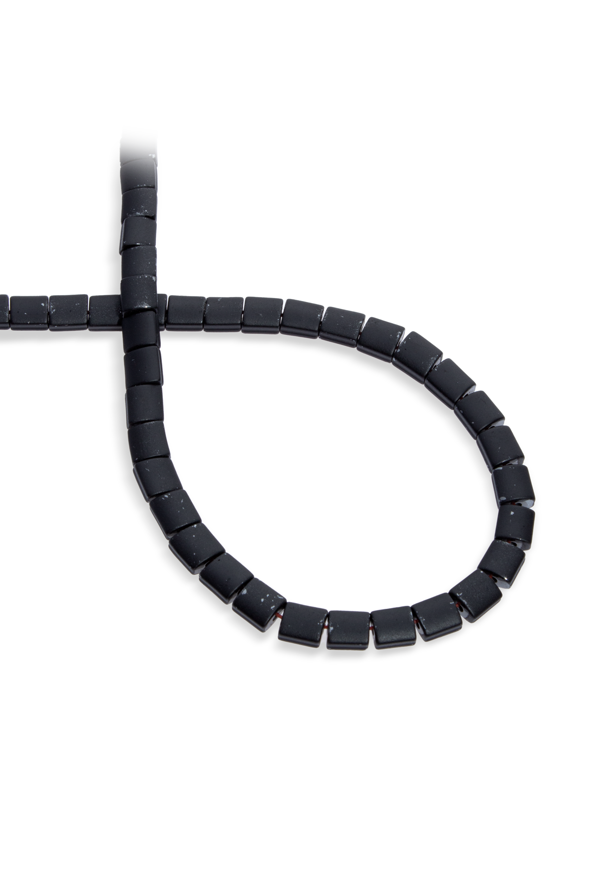 Hematit Doğal Taş Mat Siyah 7x7mm Dizi