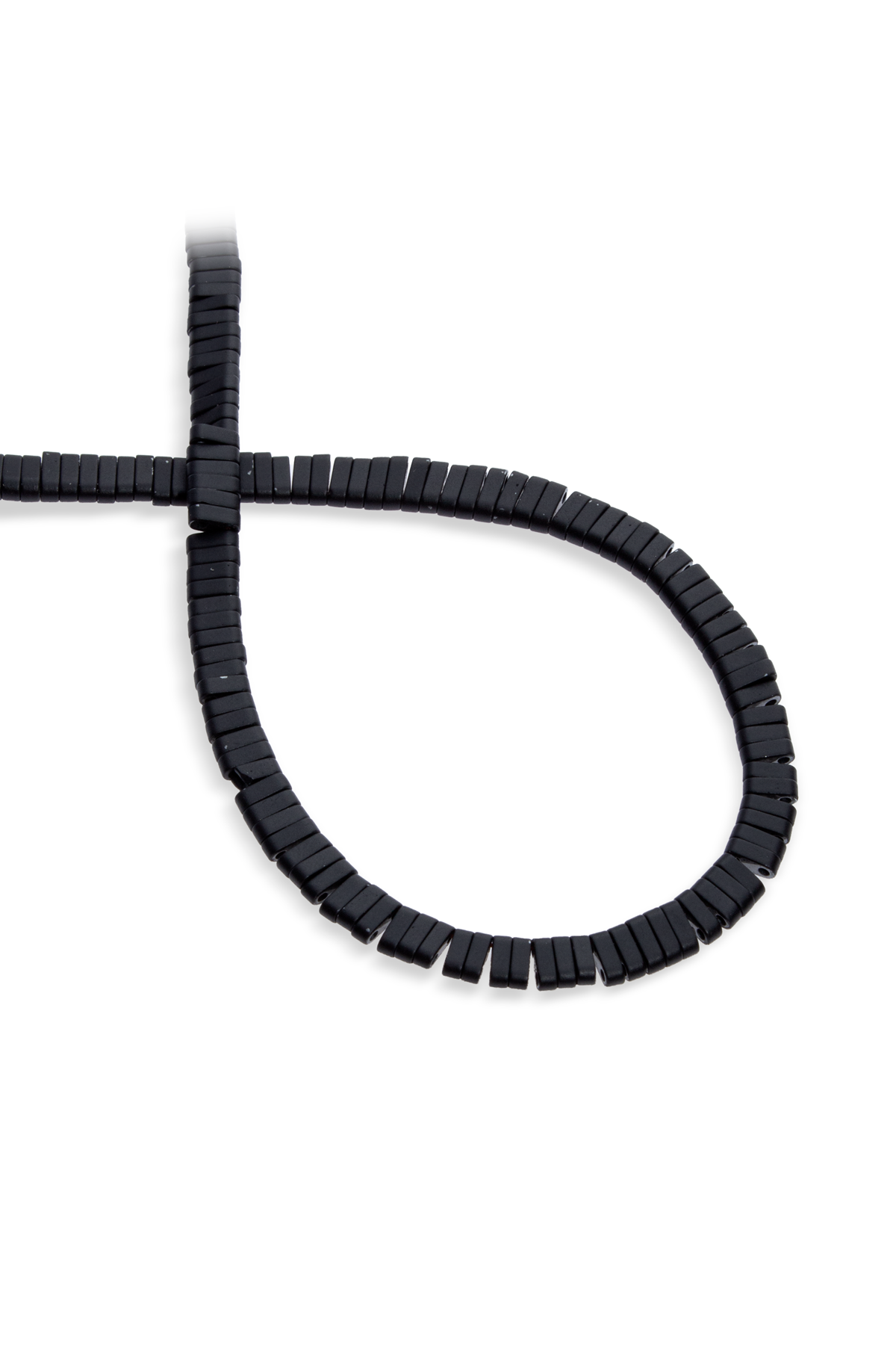 Hematit Doğal Taş Mat Siyah Çift Delikli 6x2mm Dizi