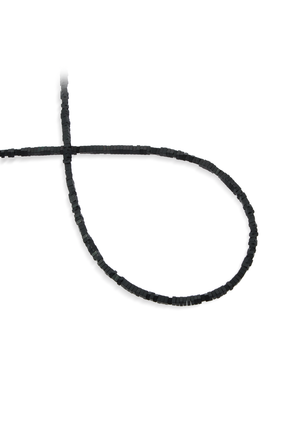 Hematit Doğal Taş Mat Siyah Dore Kesim 2x1mm Dizi