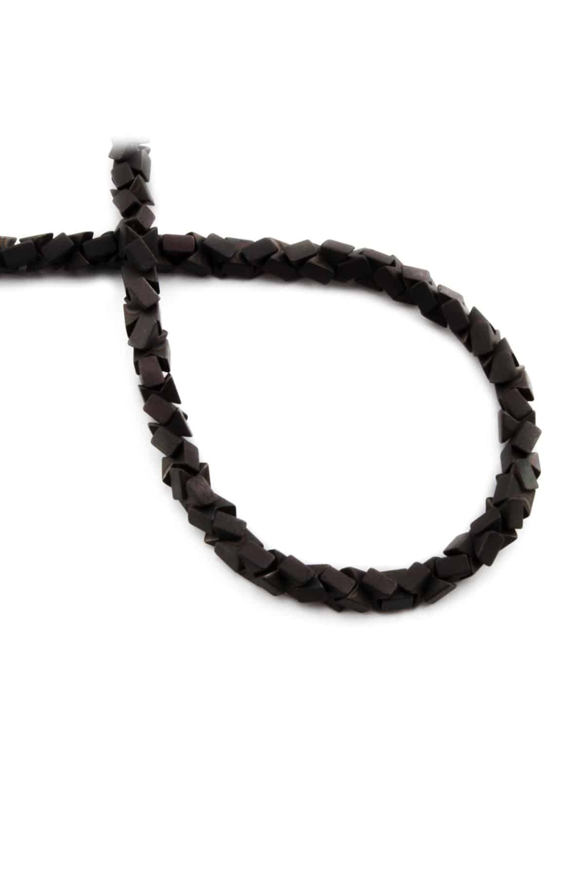 Hematite Natural Stone Matte Black Bow Cut 7x7mm String Of Beads