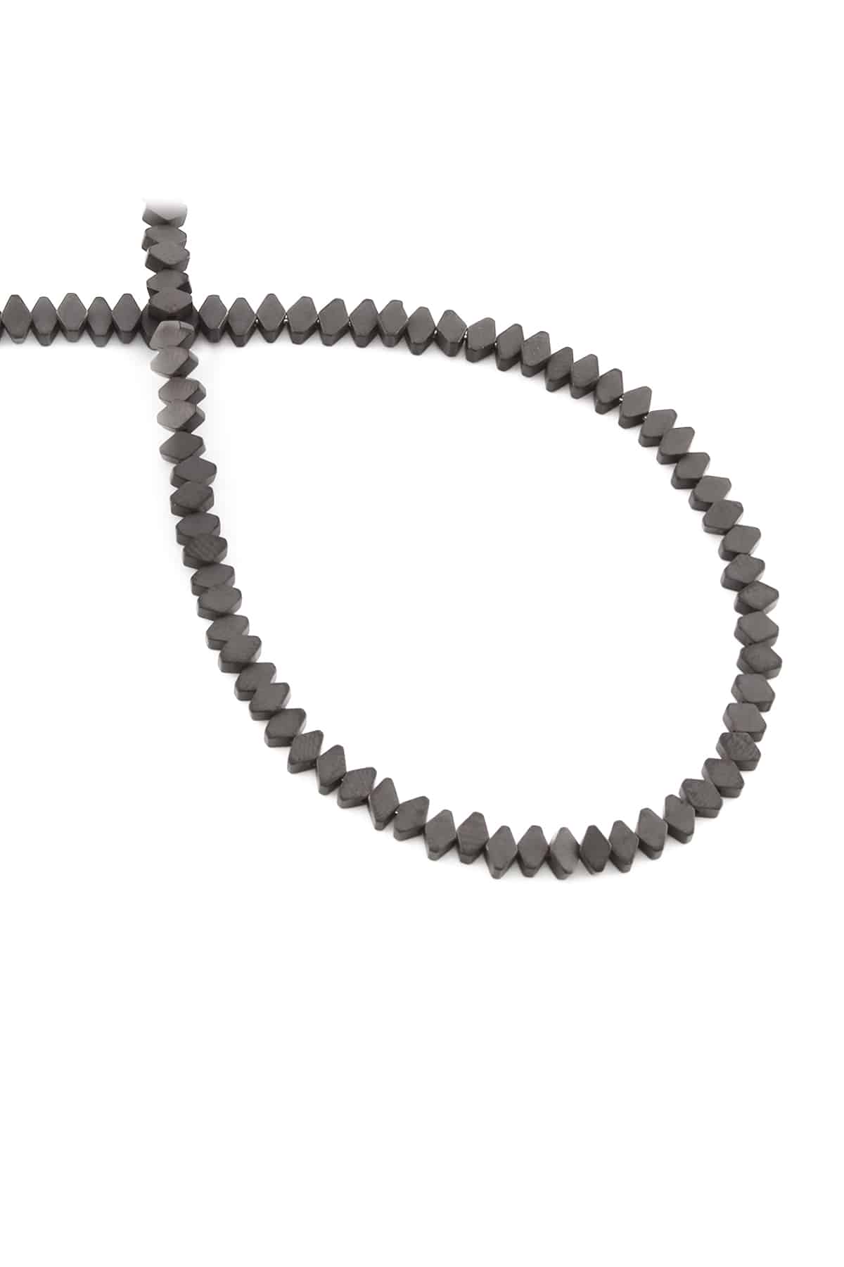 Hematite Natural Stone Matte Black Flat Horizontal Square 3x4mm String Of Beads