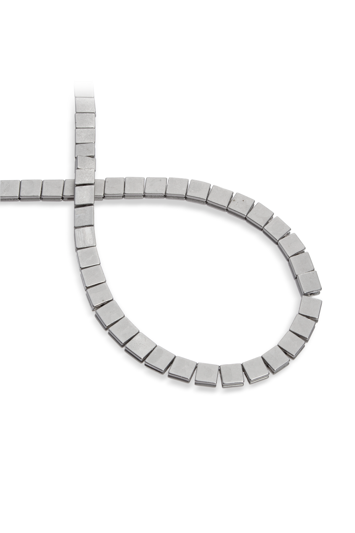 Hematit Doğal Taş Mat Titanyum Kare Kesim 6x6mm Dizi