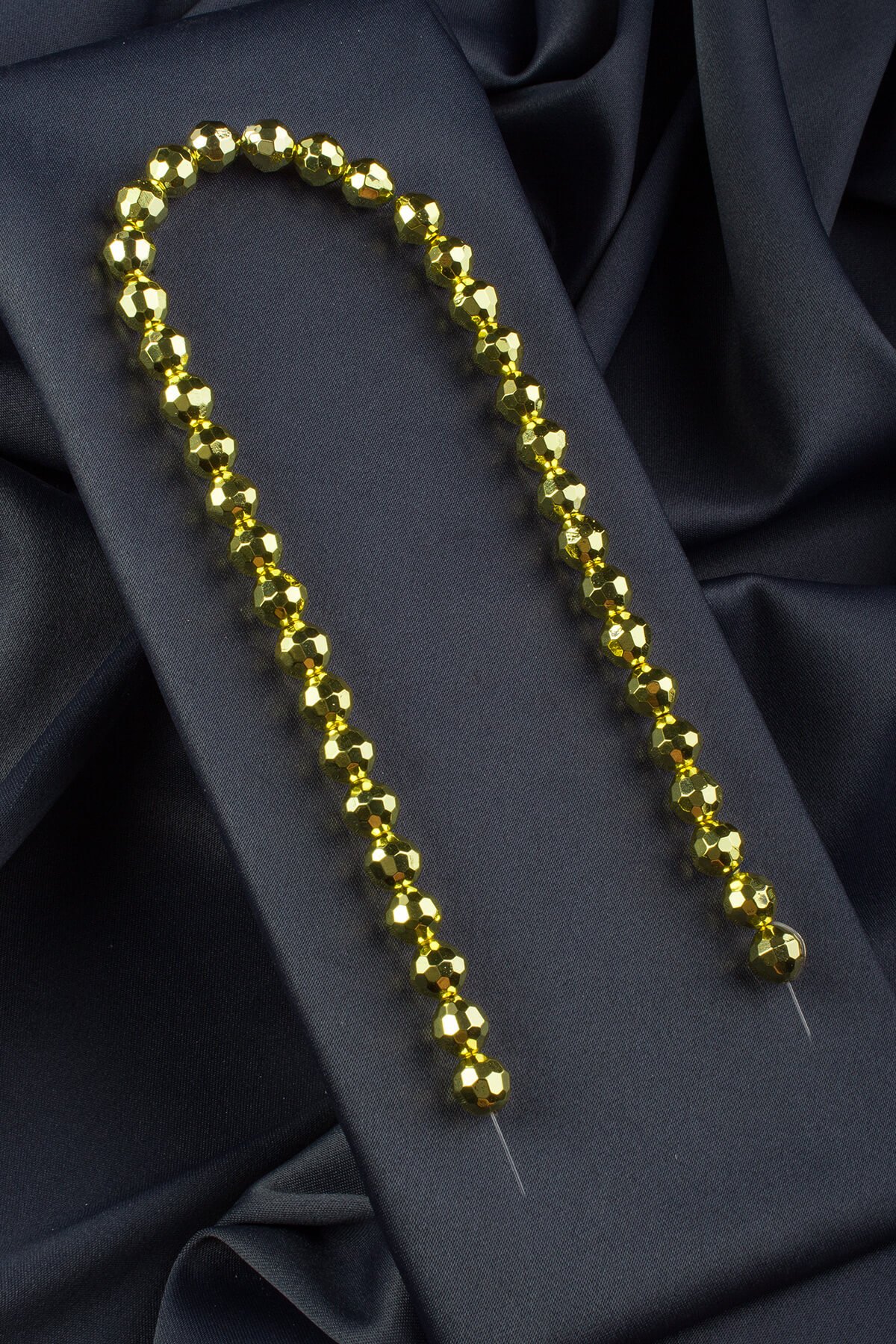 Hematit Doğal Taş Parlak Altın Sarı 10mm Dizi