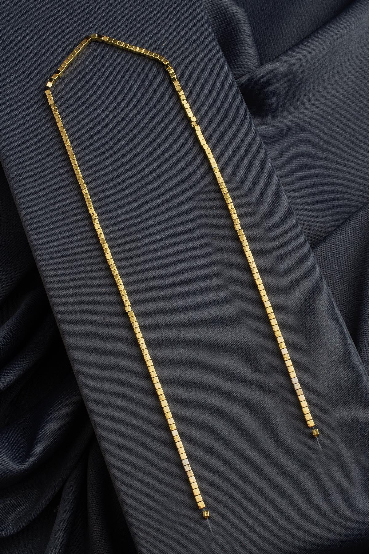 Hematite Natural Stone Shiny Gold Yellow 2x2mm String Of Beads