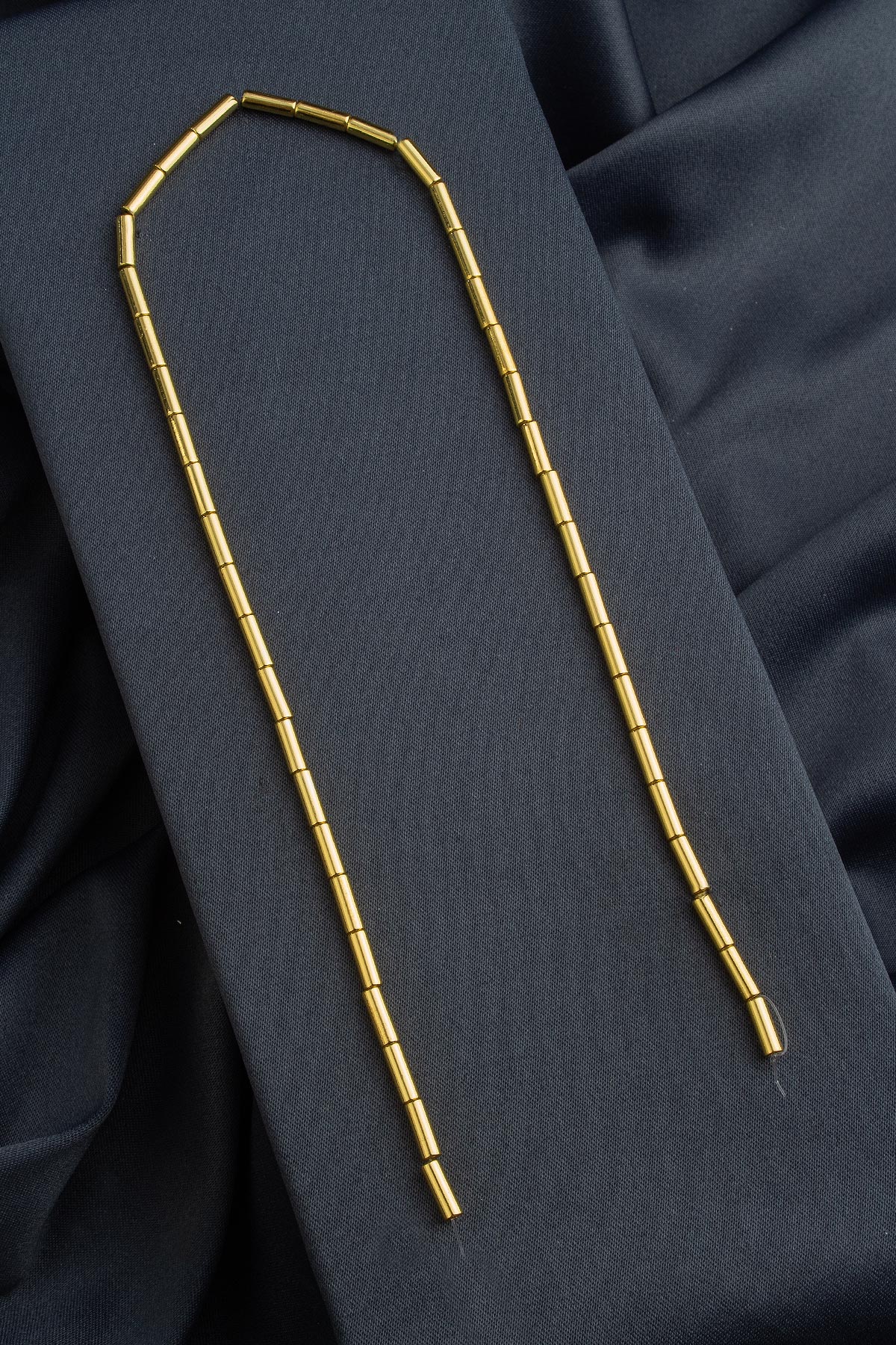 Hematit Doğal Taş Parlak Altın Sarı 4x8mm Dizi