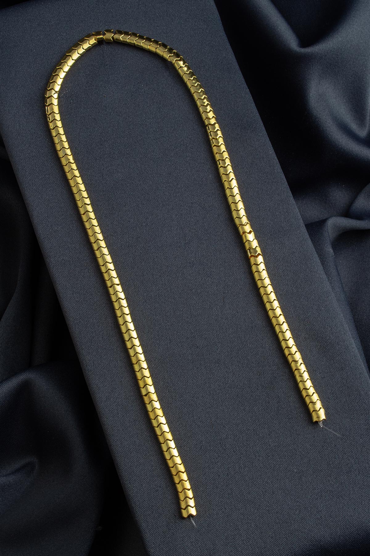 Hematit Doğal Taş Parlak Altın Sarı 5x4mm Dizi