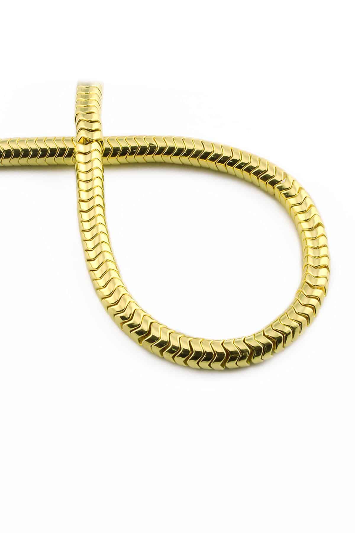 Hematite Natural Stone Shiny Gold Yellow 6x2mm String Of Beads