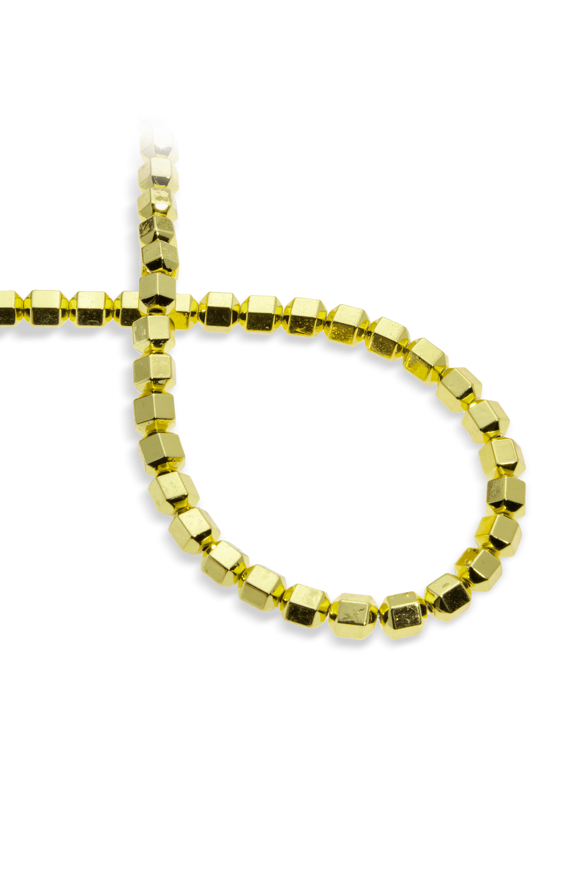 Hematit Doğal Taş Parlak Altın Sarısı Özel Kesim 8x8mm Dizi