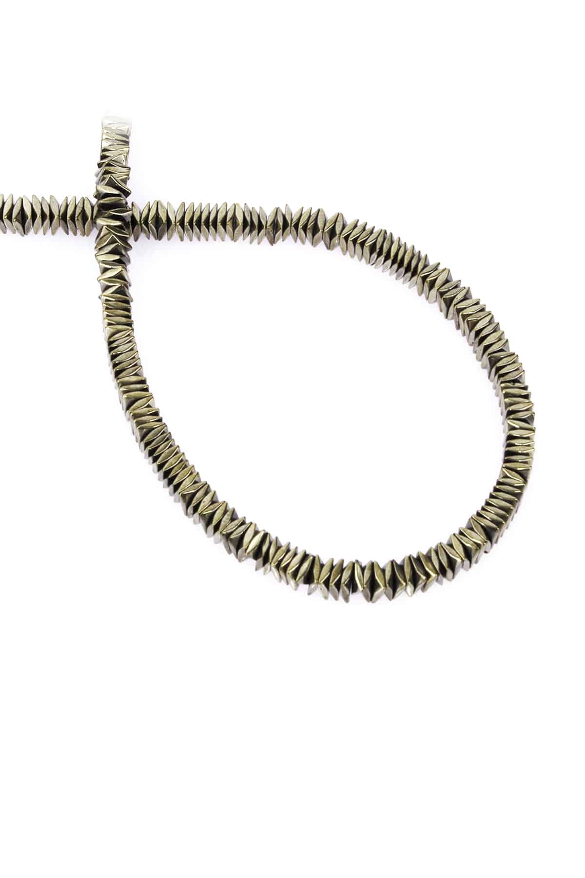 Hematite Natural Stone Shiny Antique Yellow 4x1mm String Of Beads