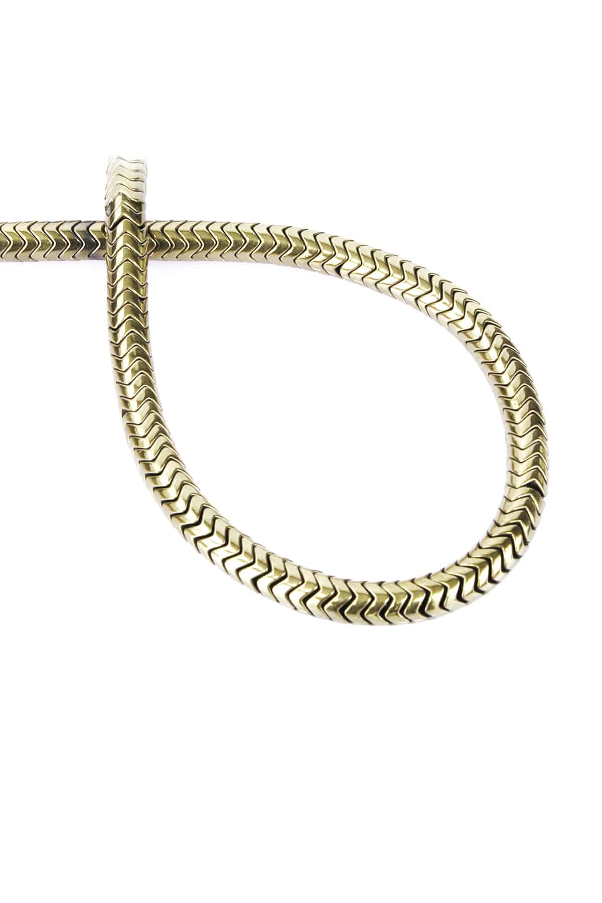 Hematit Doğal Taş Parlak Antik Sarı Yarasa Kesim 6x2mm Dizi [AA]