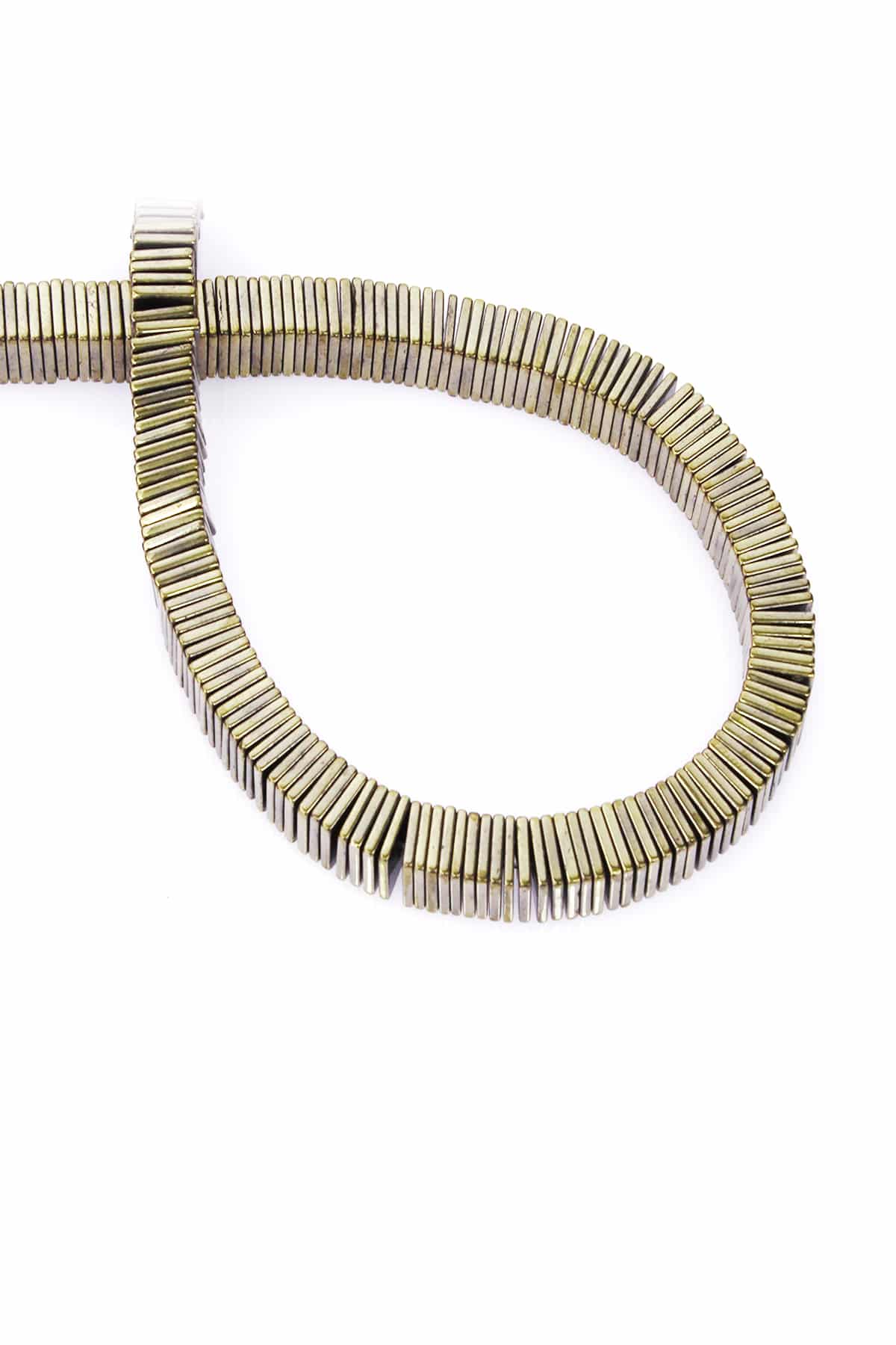 Hematite Natural Stone Shiny Antique Yellow Washer Cut 6x1mm String Of Beads